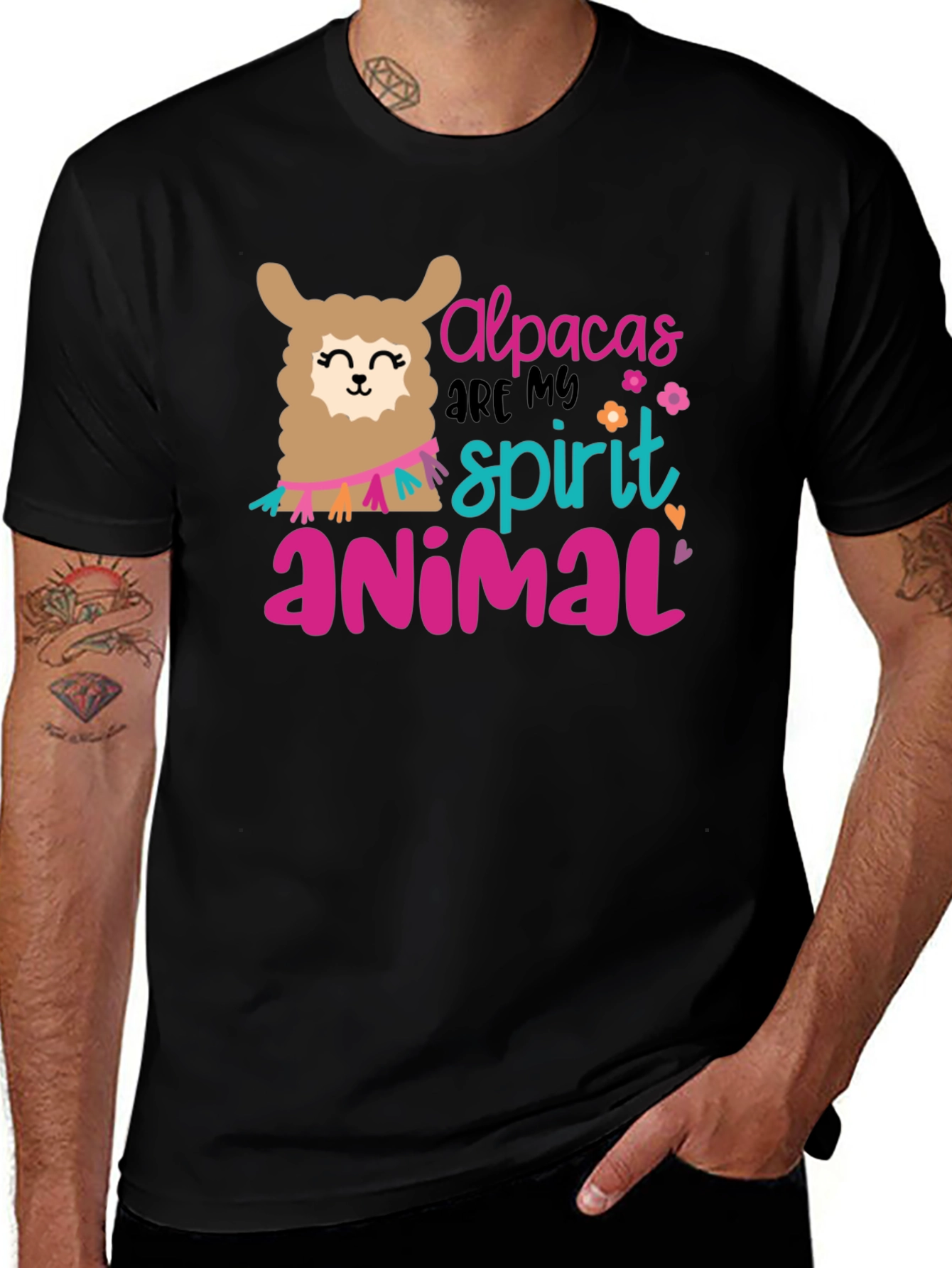Variant 14 of Alpacas Are My Spirit Animal Black T-Shirt