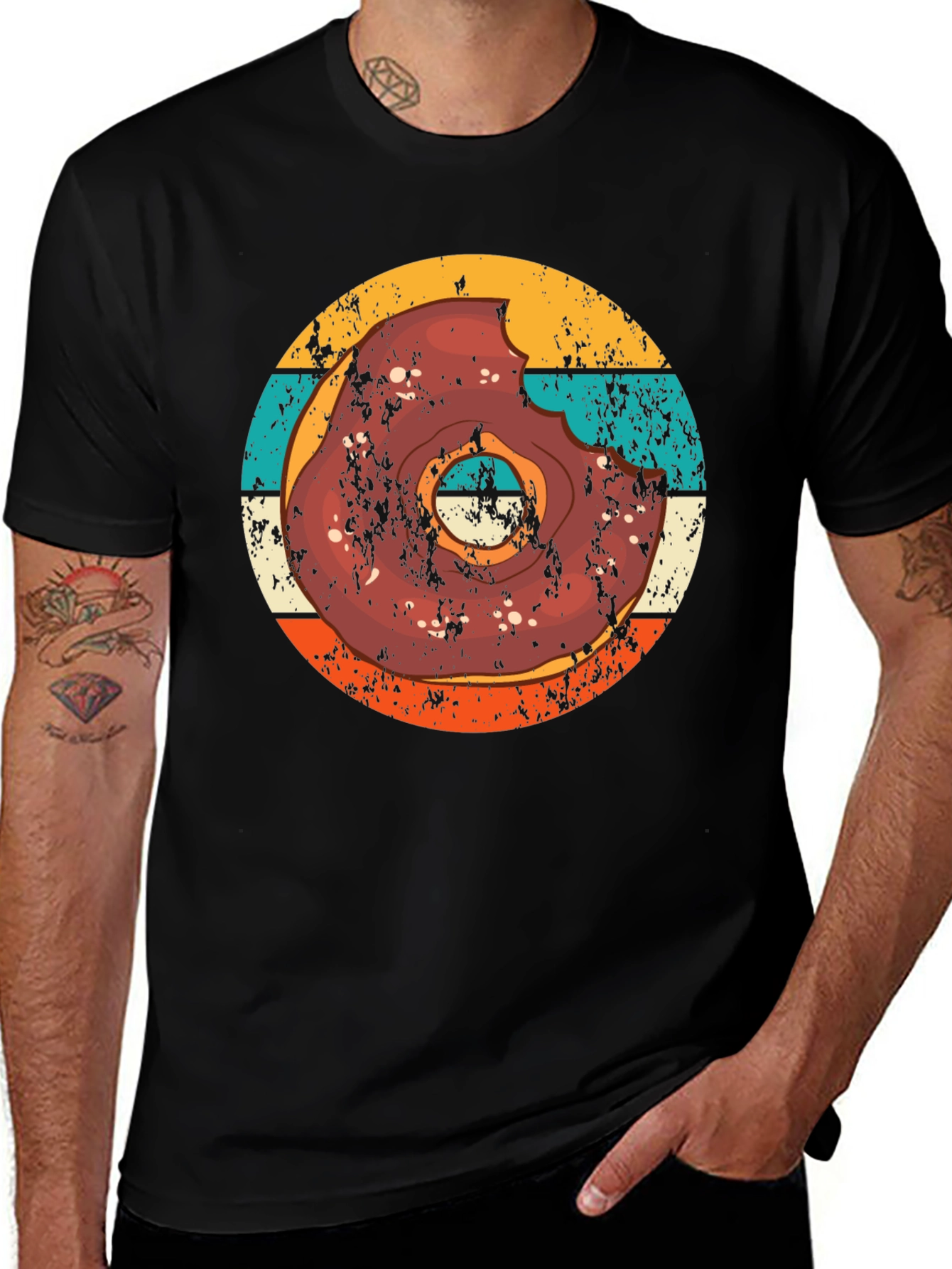 Variant 29 of Retro Donut Graphic T-Shirt - Bite into Style!