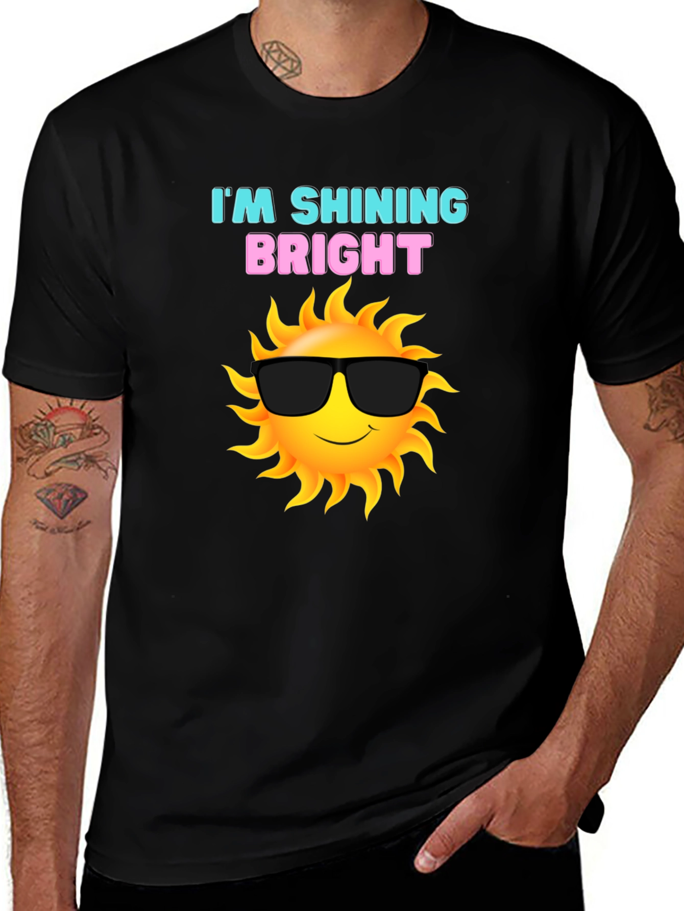 Black Shining Bright Sun Graphic Tee - Black main image
