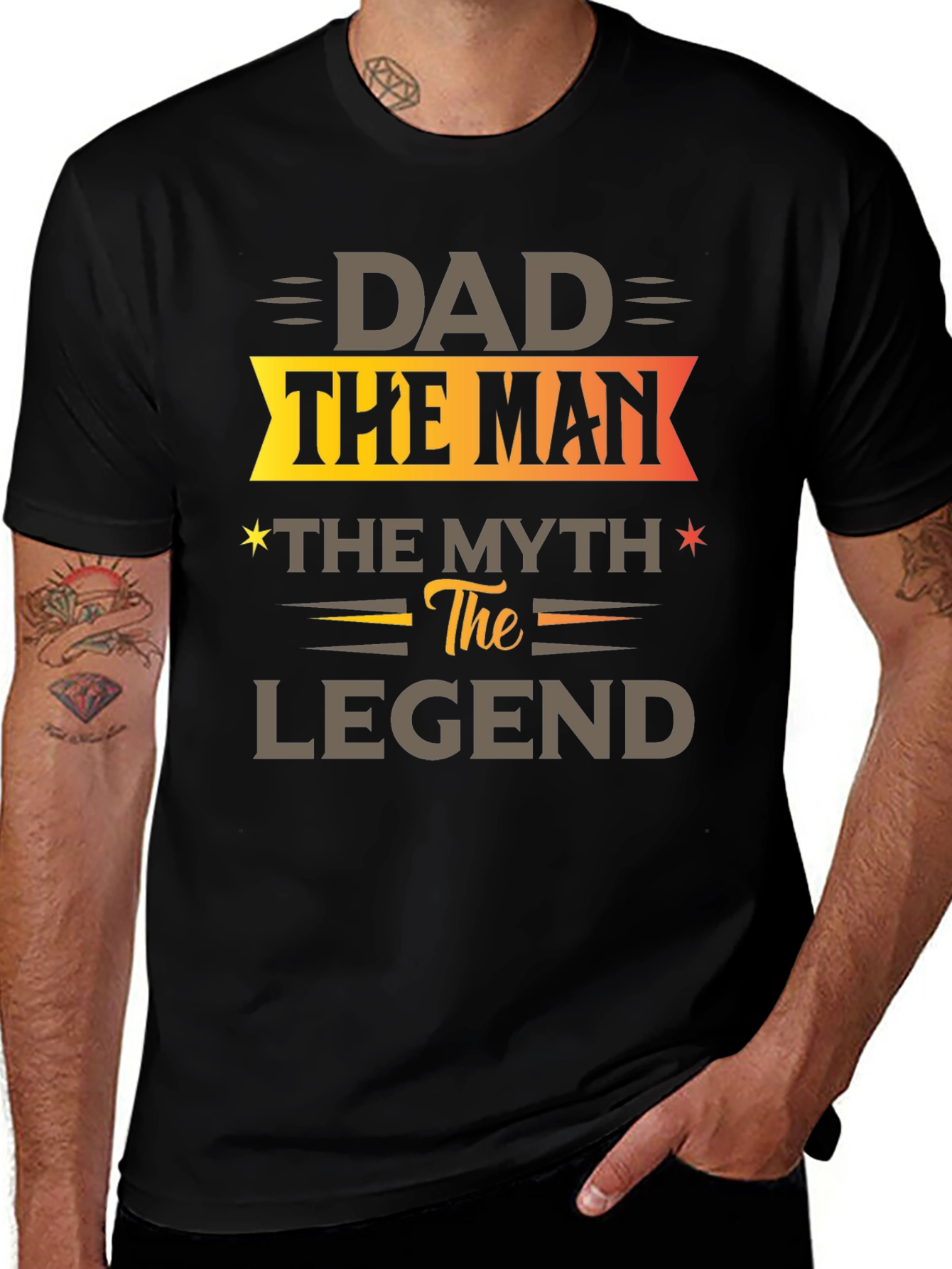 Variant 30 of Dad The Man The Myth The Legend Black T-Shirt