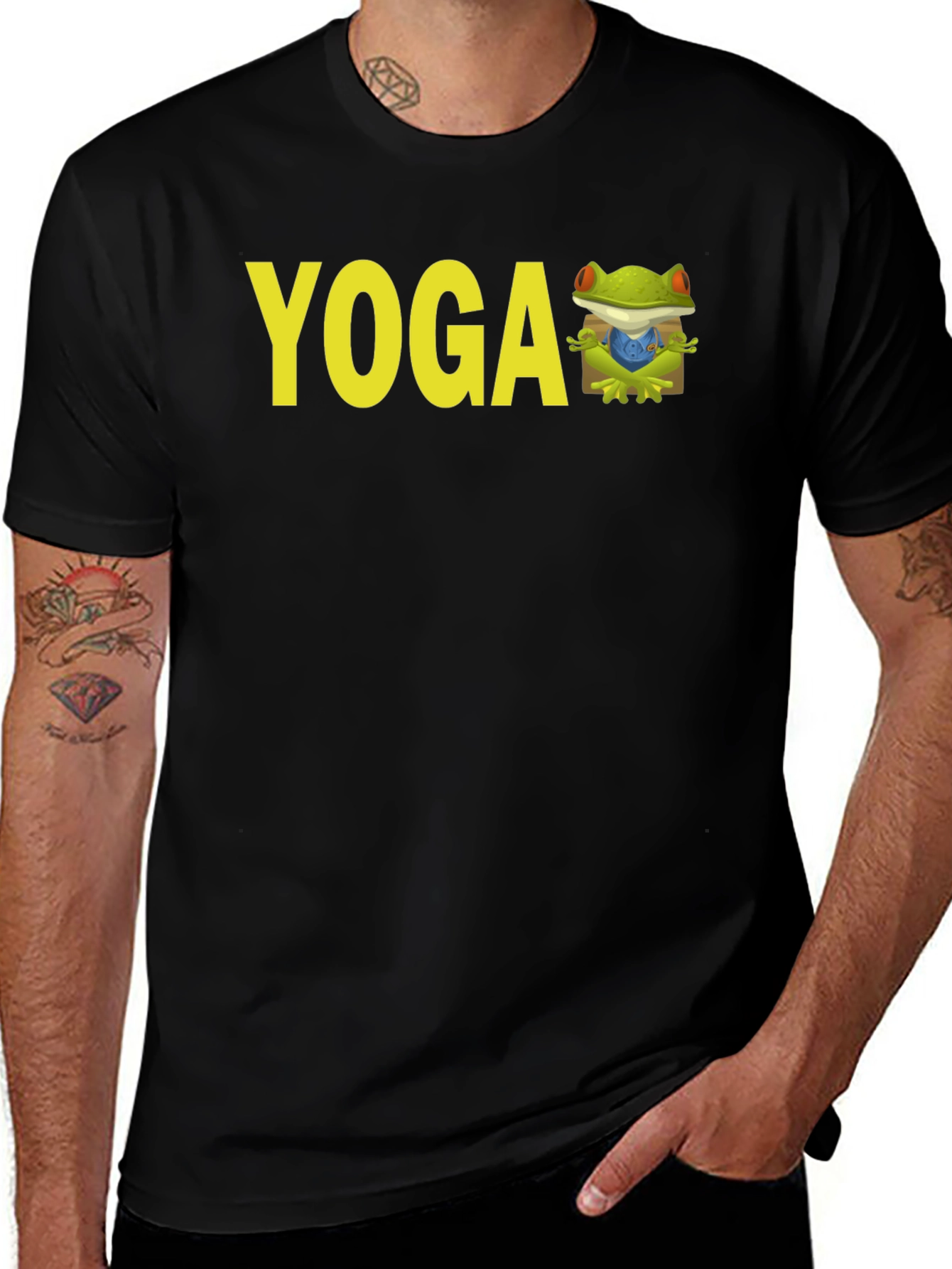 Variant 7 of Yoga Frog Black T-Shirt