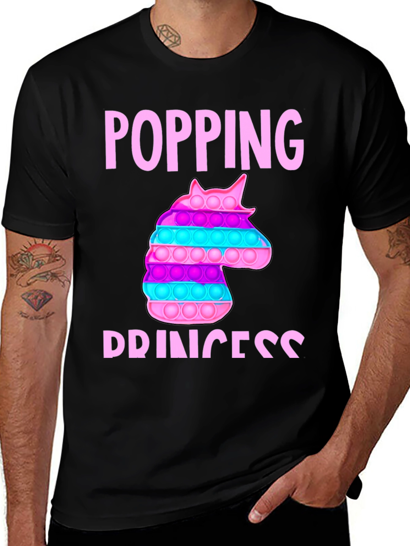 Variant 28 of Popping Princess Unicorn Bubble Pop T-Shirt