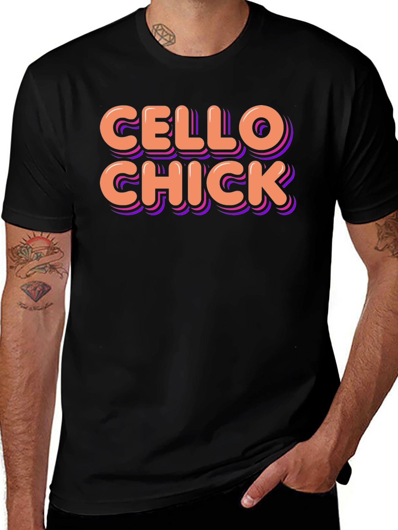 Cello Chick Graphic T-Shirt - Music Lover Tee