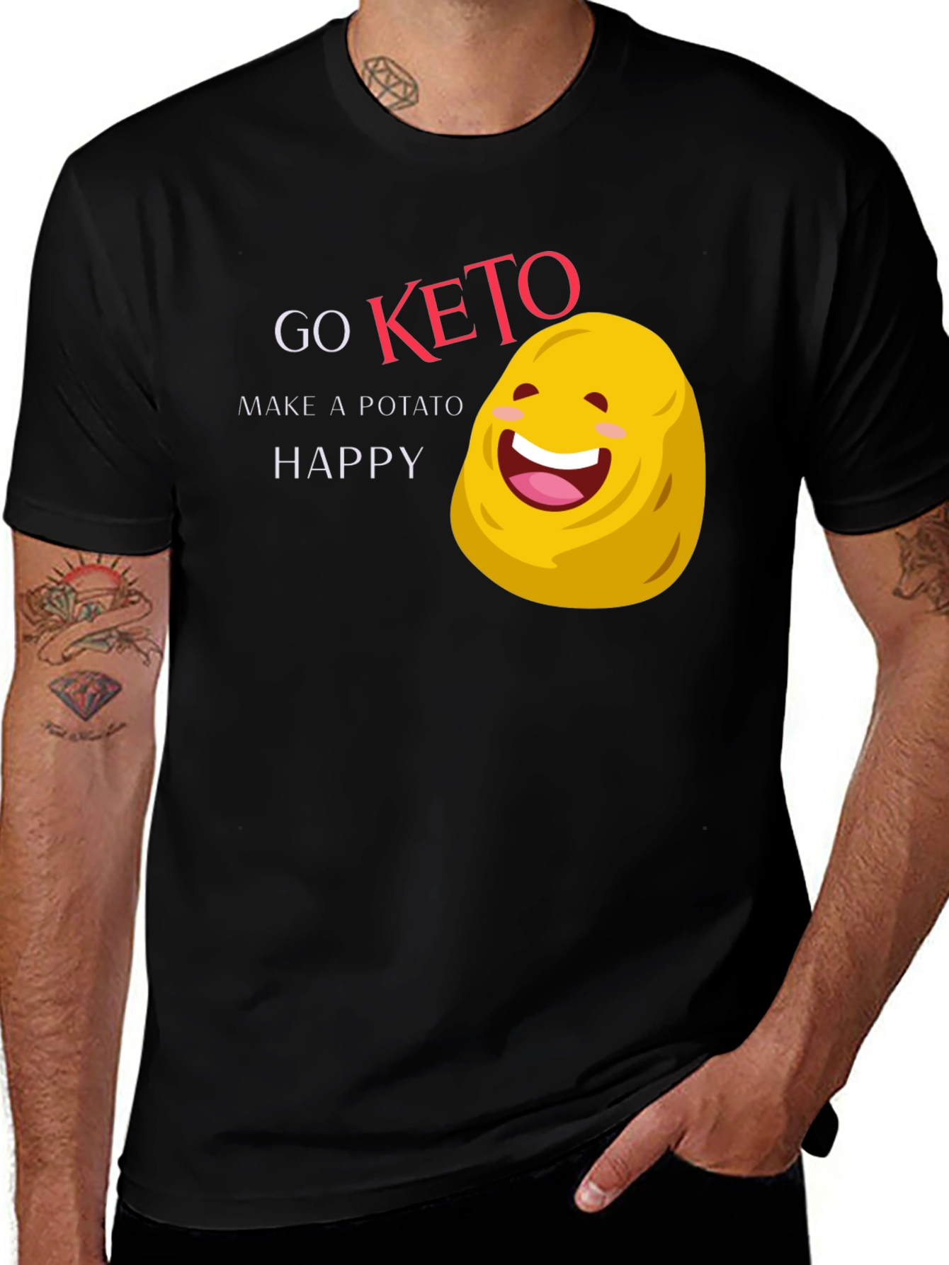 Variant 23 of Go Keto Make a Potato Happy T-Shirt
