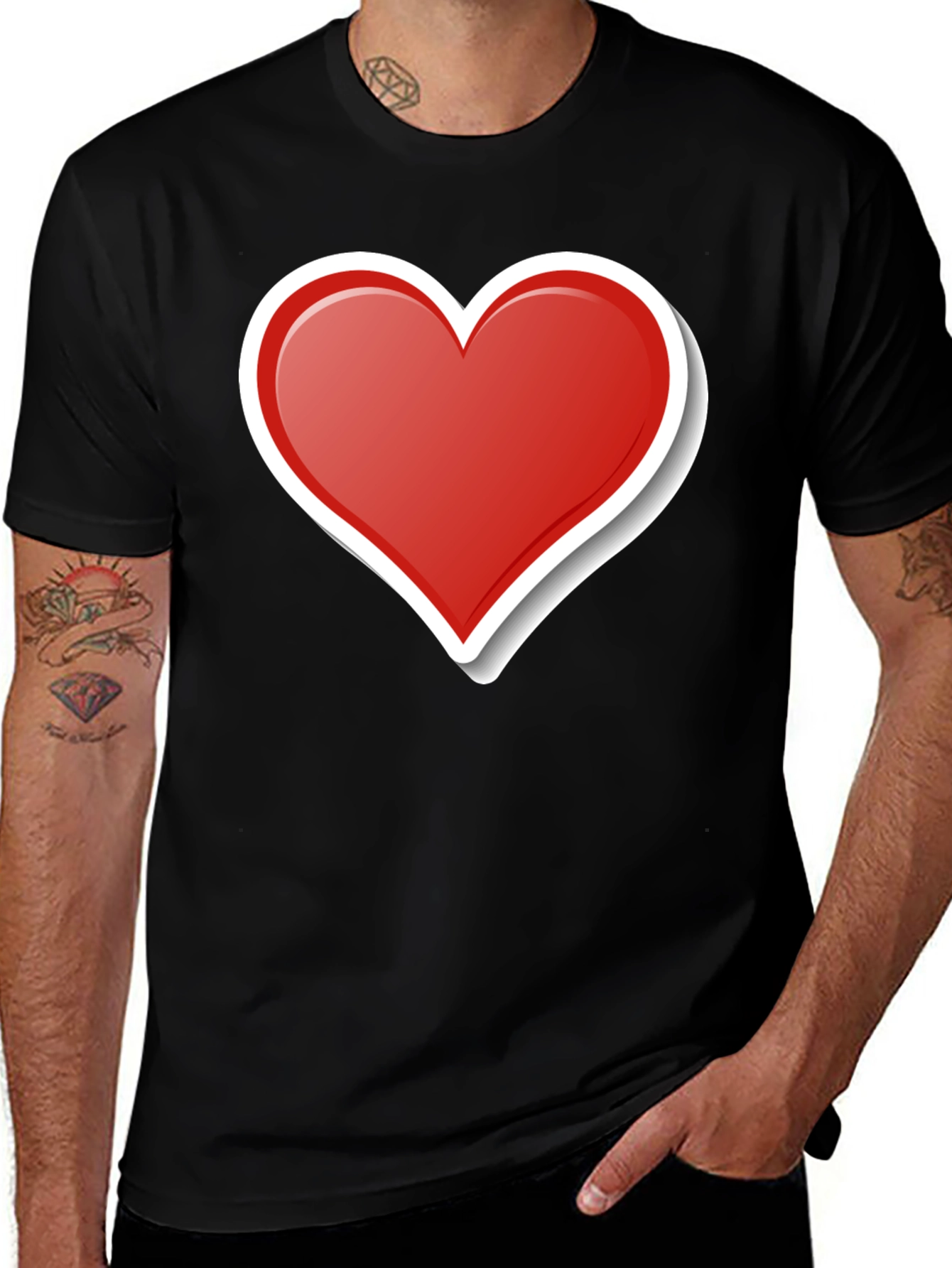 Variant 9 of Heart Graphic T-Shirt - Stylish Black Tee