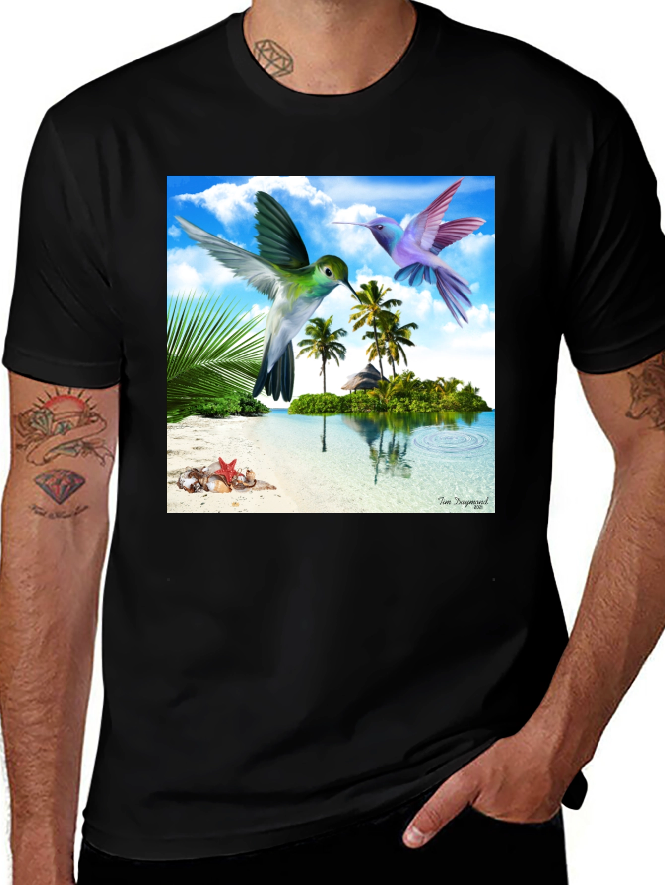 Tropical Hummingbird Graphic Tee