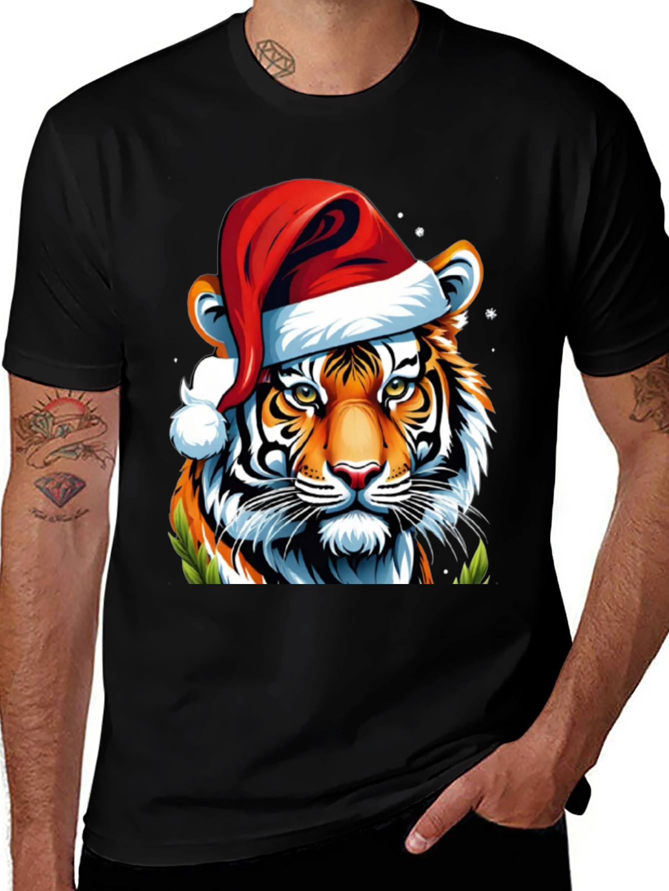 Variant 22 of Festive Tiger Graphic Tee