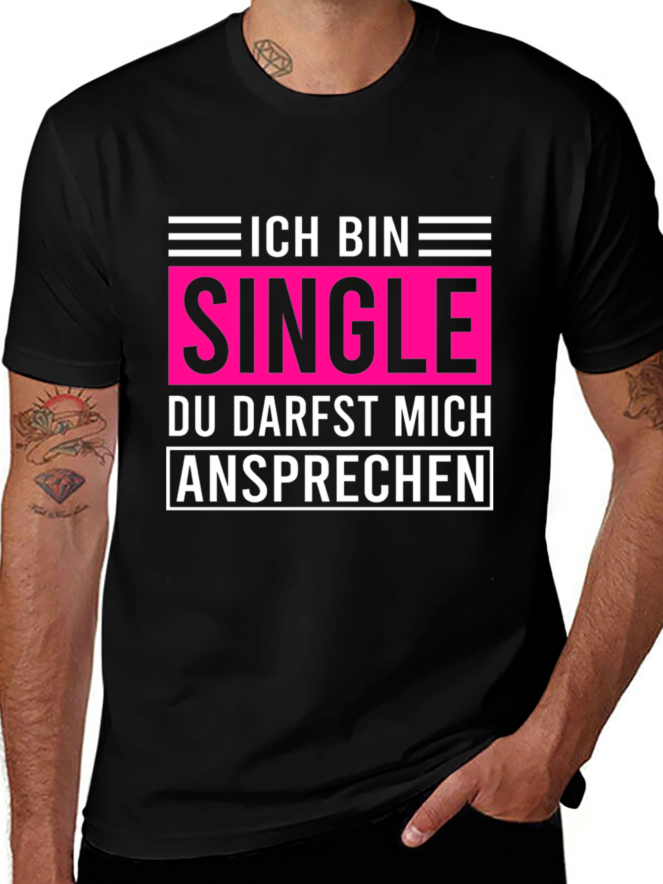 Variant 28 of Ich Bin Single Graphic Tee - Black