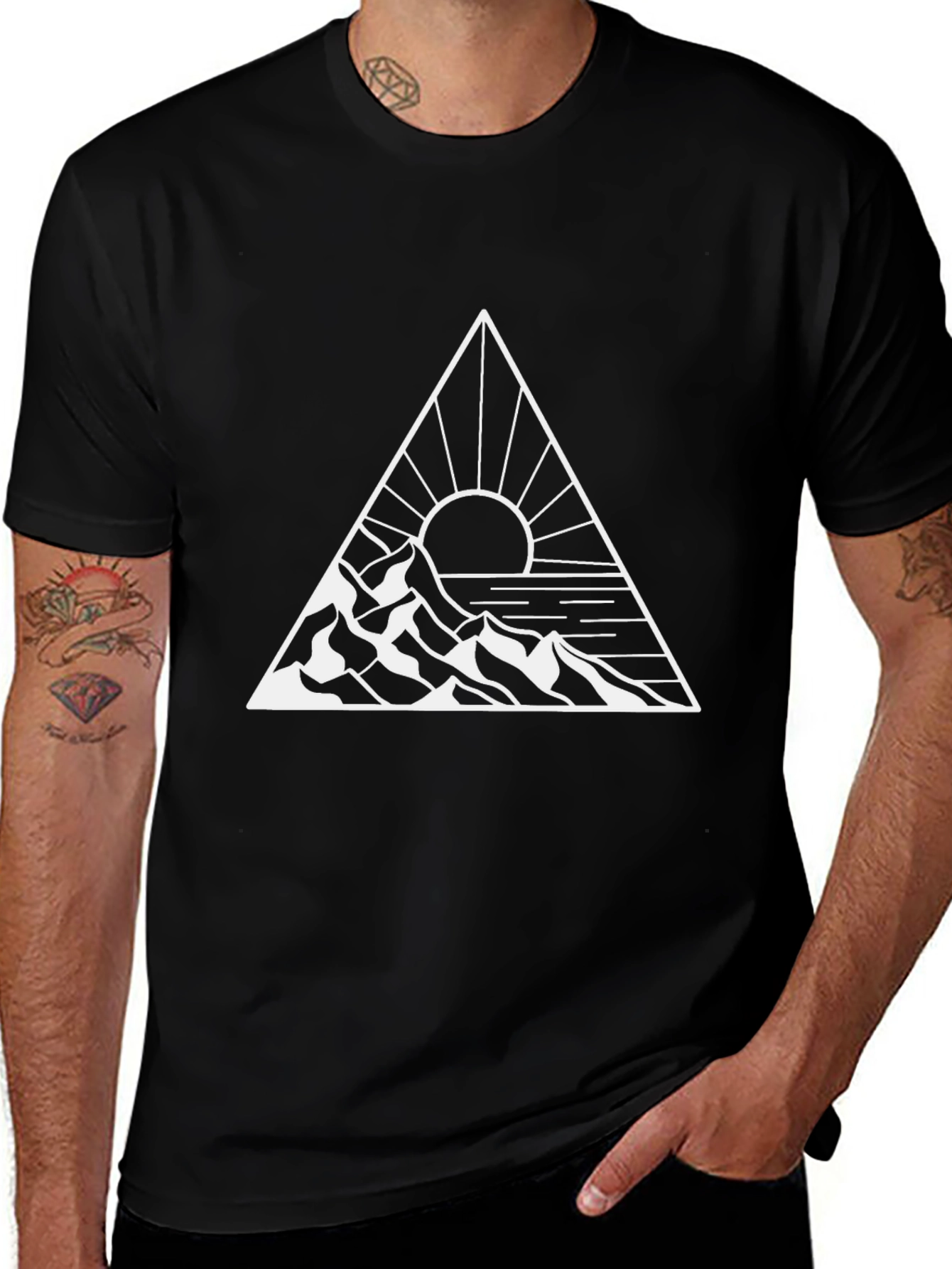 Variant 3 of Mountain & Sun Graphic Tee - Black