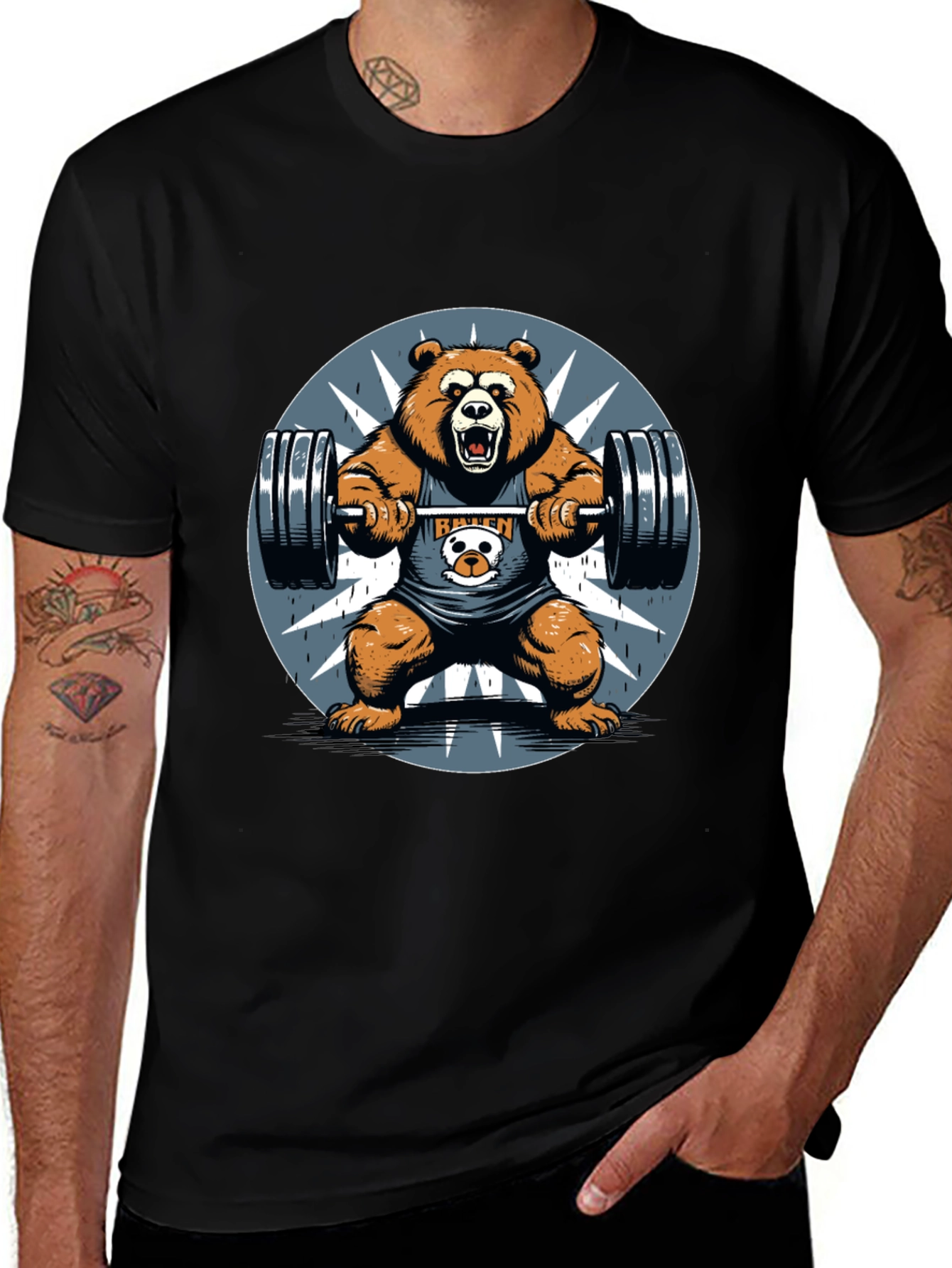 Variant 9 of Bear Lift Graphic Tee - Gym Humor Shirt