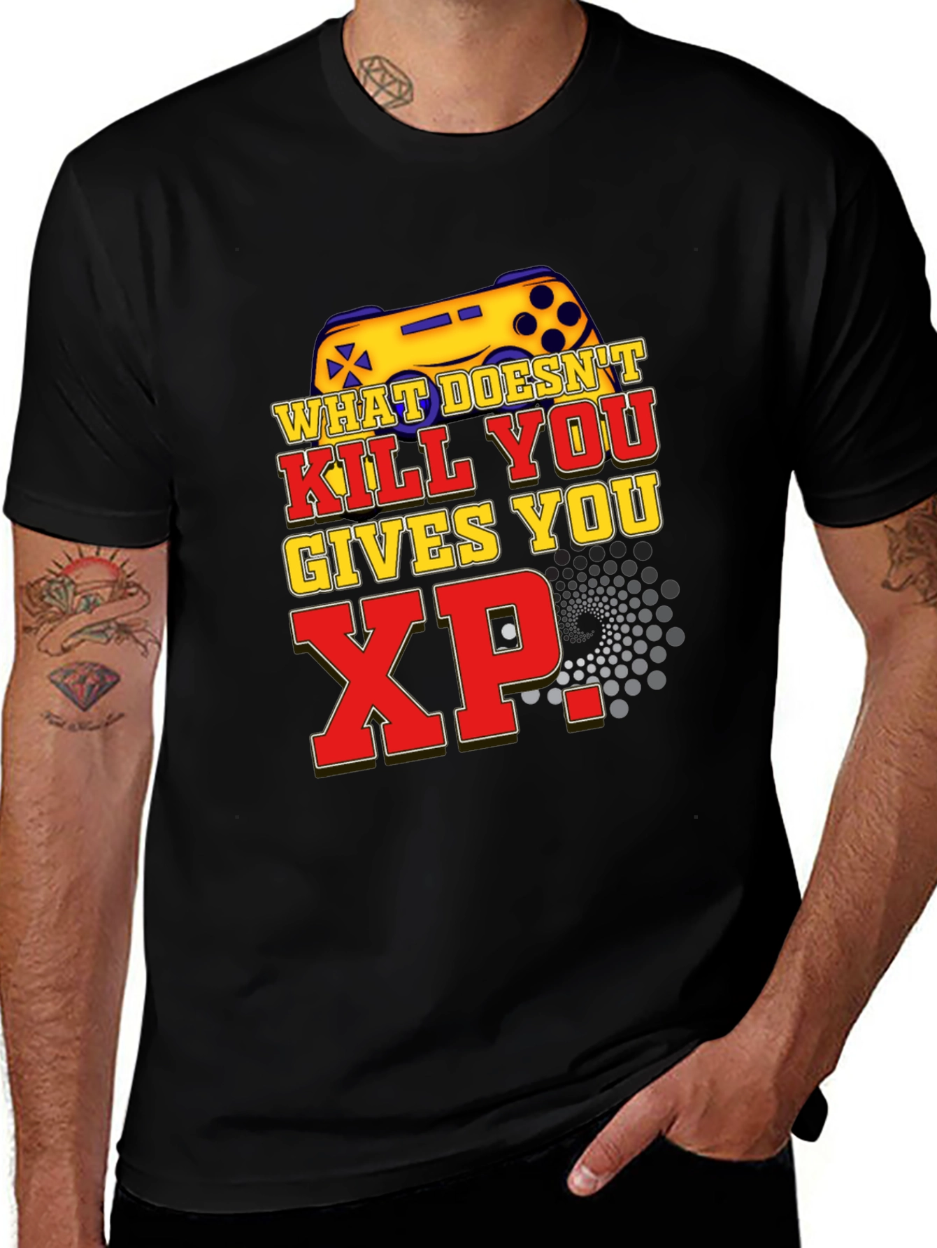 Variant 3 of What Doesn't Kill You Gives You XP Black T-Shirt