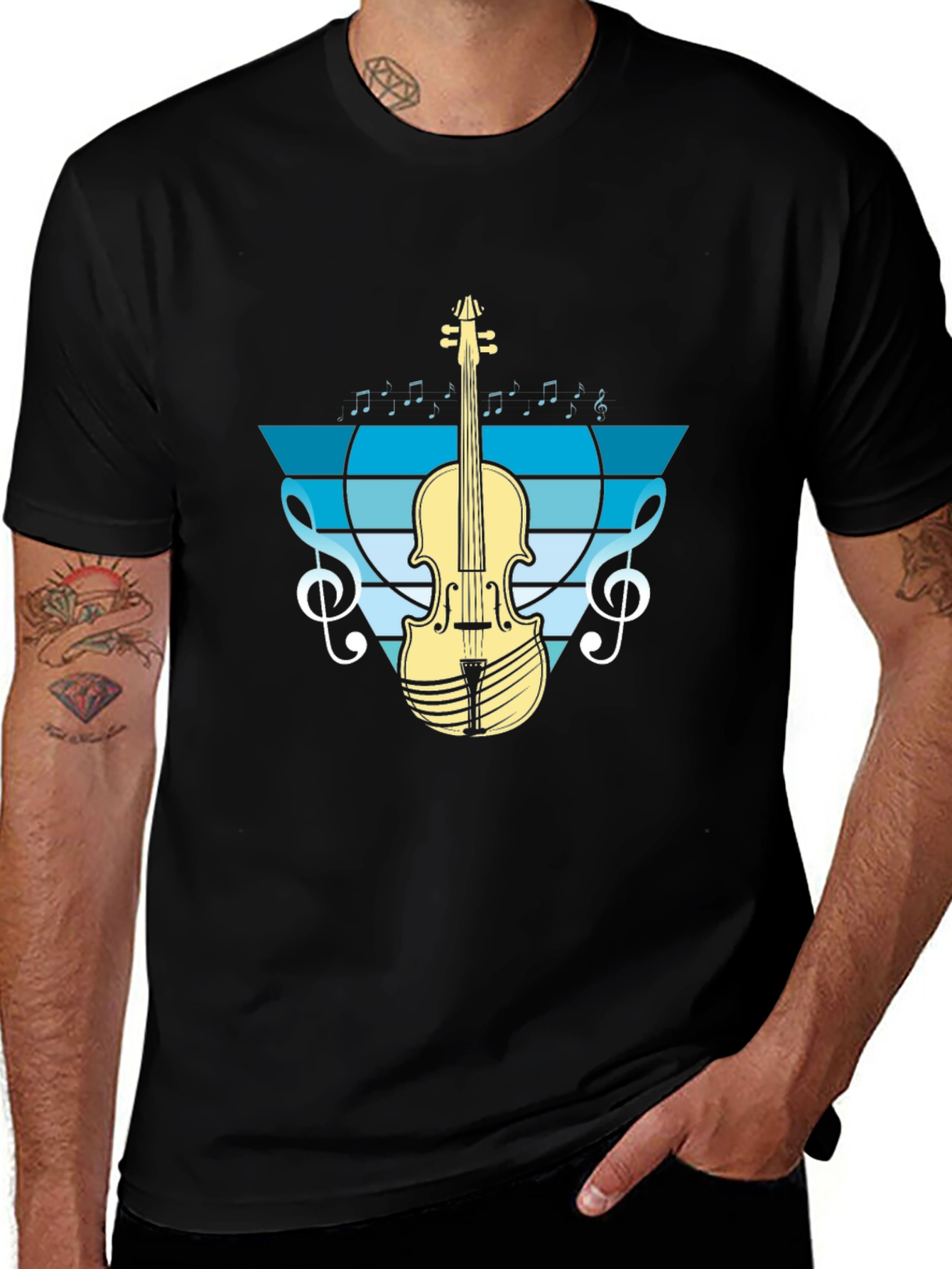 Variant 6 of Musical Violin T-Shirt - Stylish Graphic Tee for Music Lovers