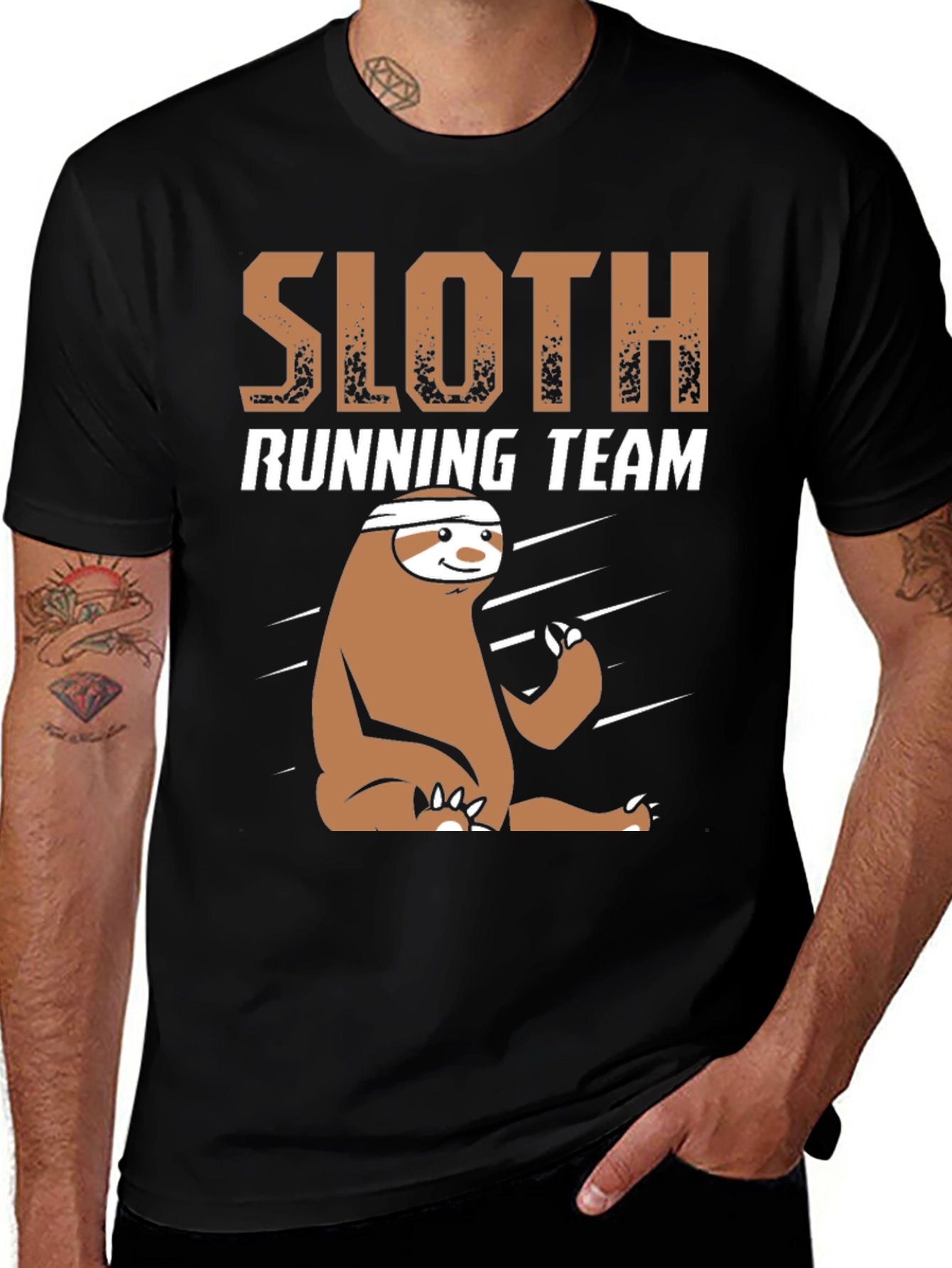 Variant 7 of Sloth Running Team Graphic Tee