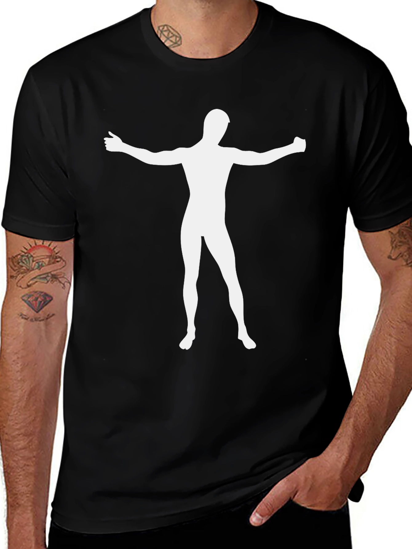 Variant 26 of Vitruvian Man Pose Graphic Tee