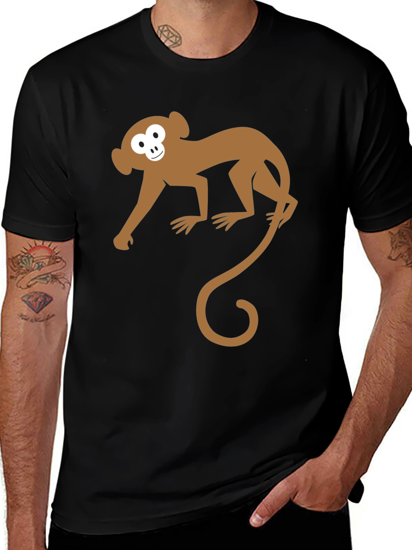 Variant 4 of Monkey Graphic Black T-Shirt
