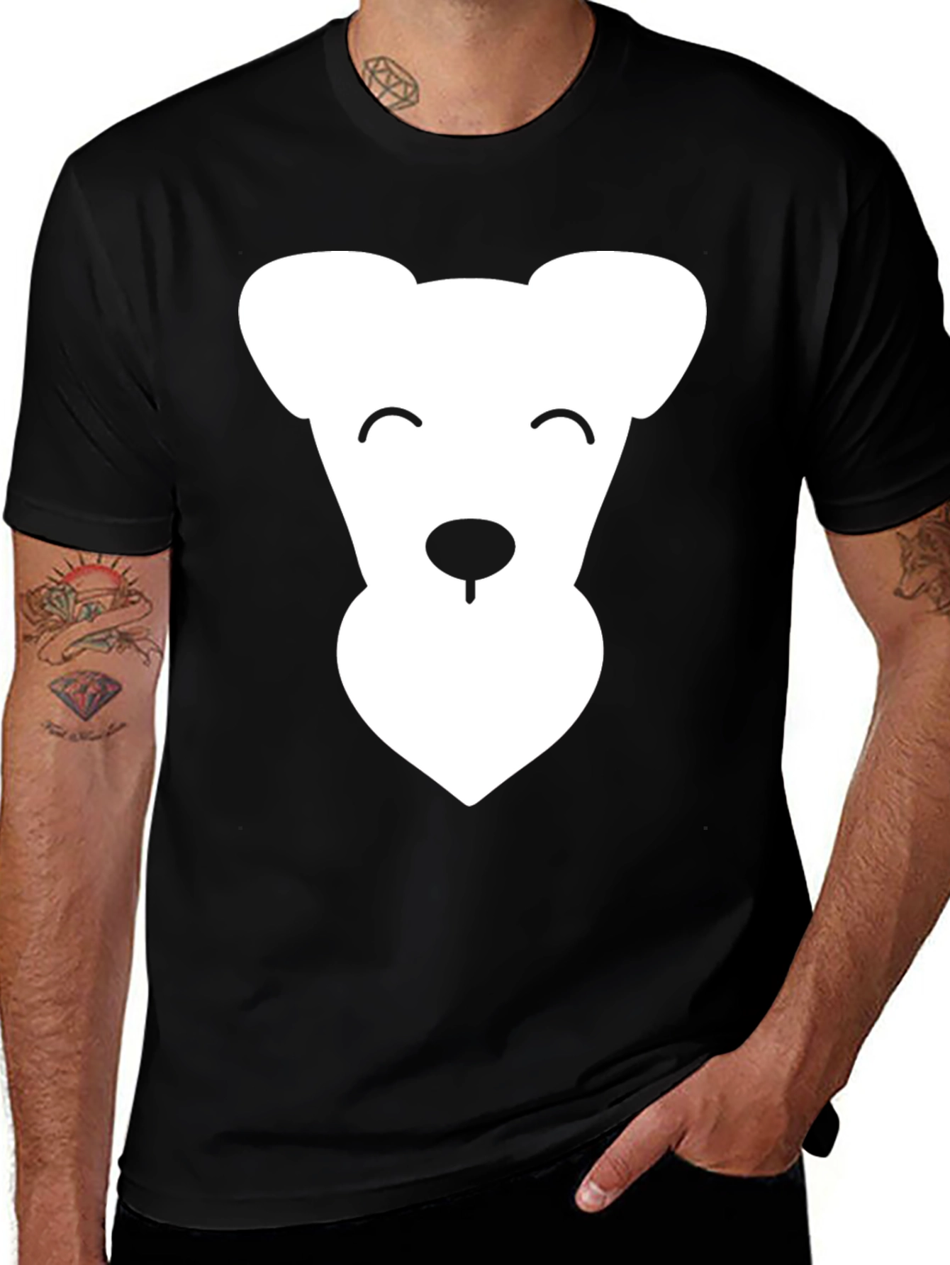 Variant 21 of Cute Bear Graphic Tee - Black Unisex T-Shirt