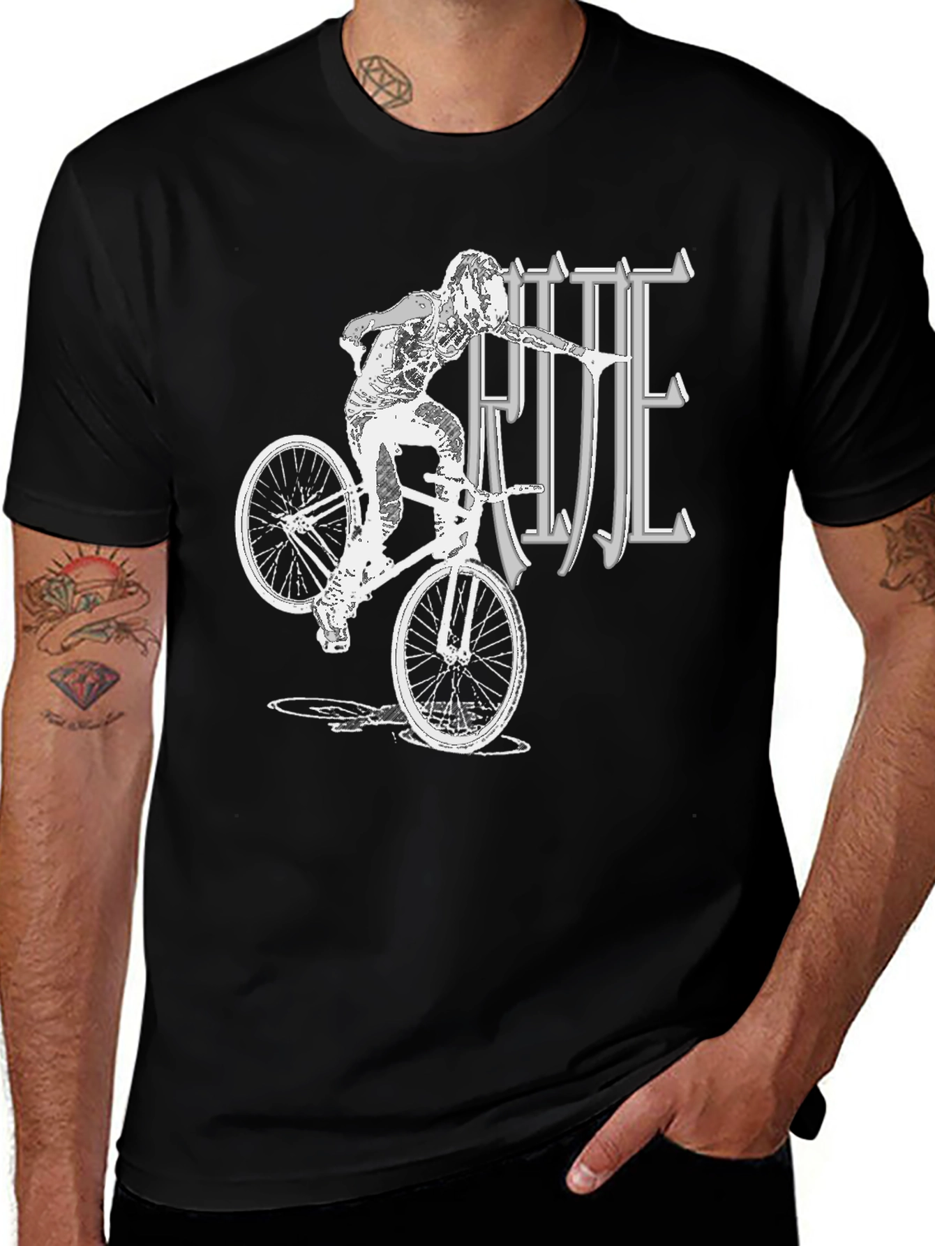 Variant 30 of Black Ride Bicycle Graphic Tee