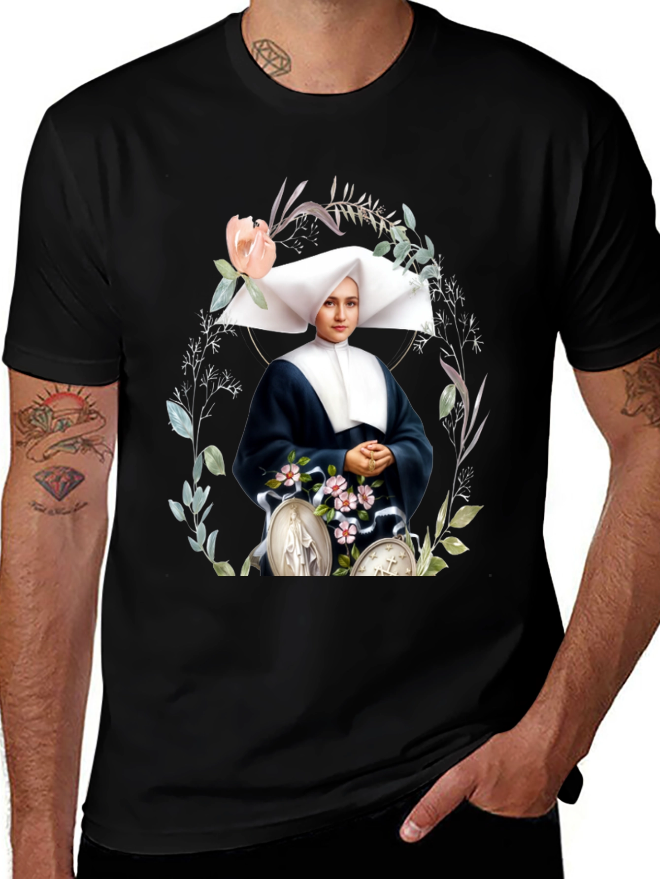 Variant 24 of Nun Portrait Graphic Tee