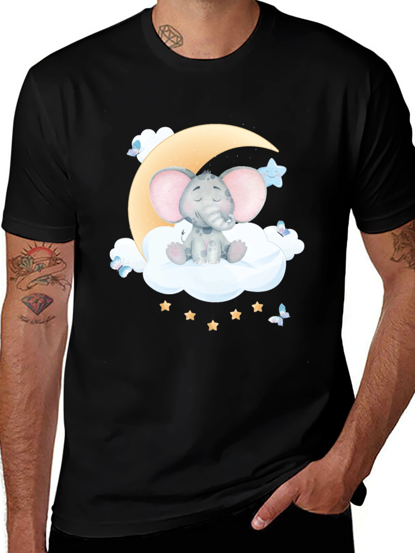 Variant 14 of Dreamy Elephant Moon Graphic Tee