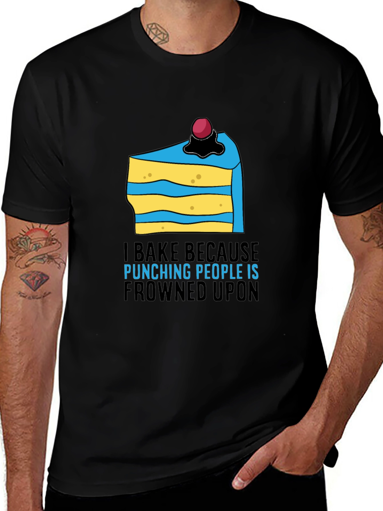 Variant 4 of I Bake Because Punching People Is Frowned Upon T-Shirt