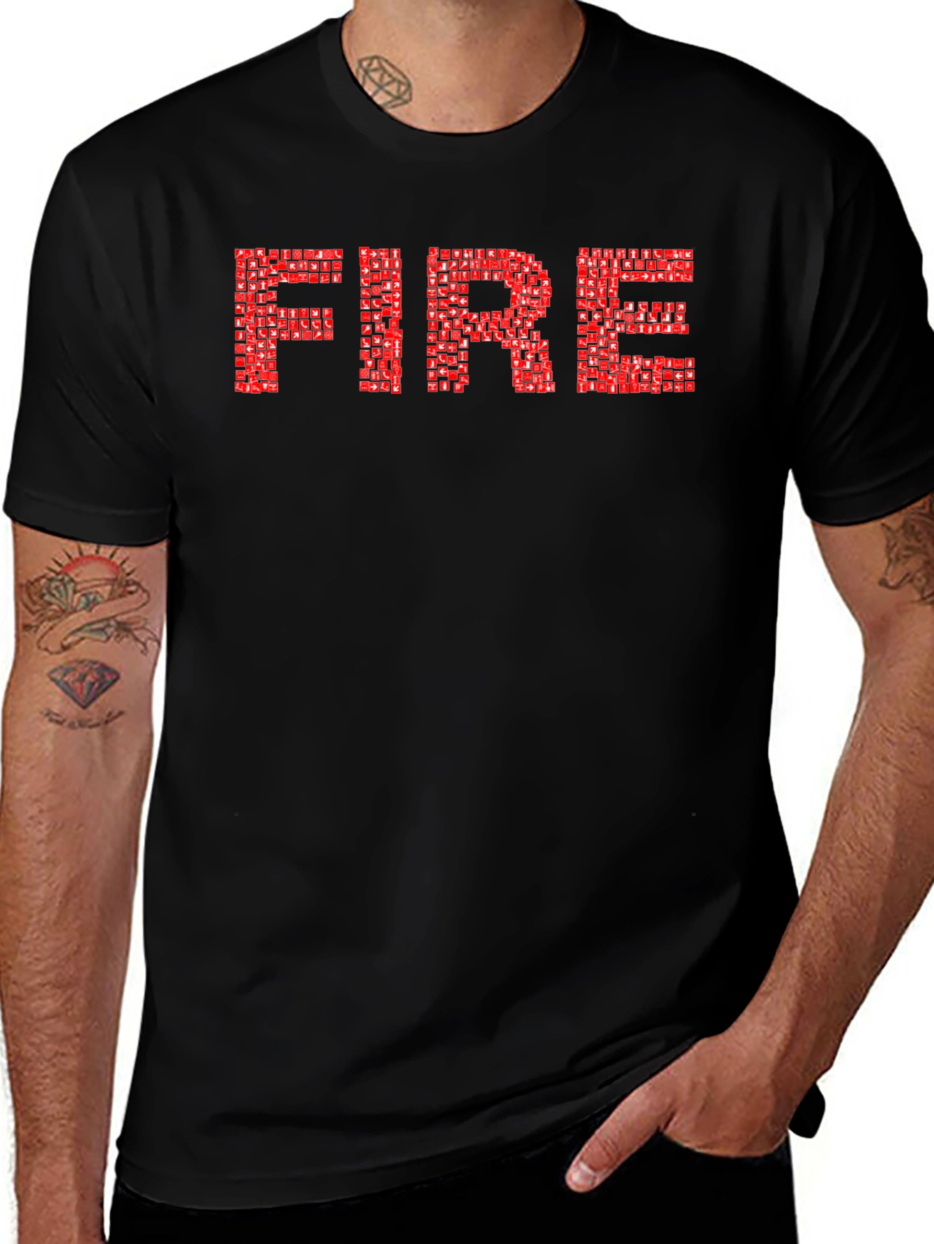 Variant 18 of Bold FIRE Graphic Tee - Black Cotton Comfort