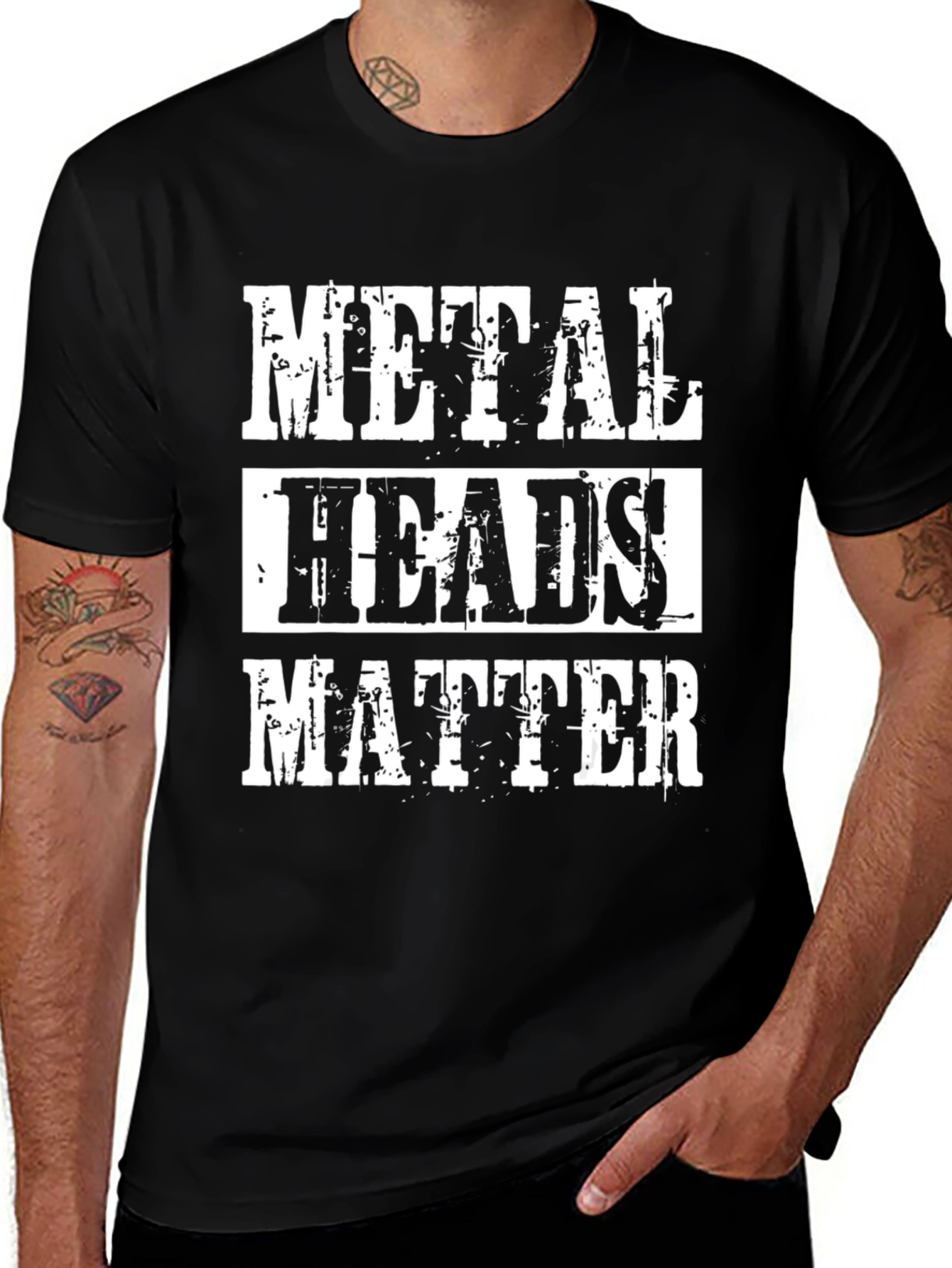 Variant 22 of Metal Heads Matter Graphic T-Shirt - Black