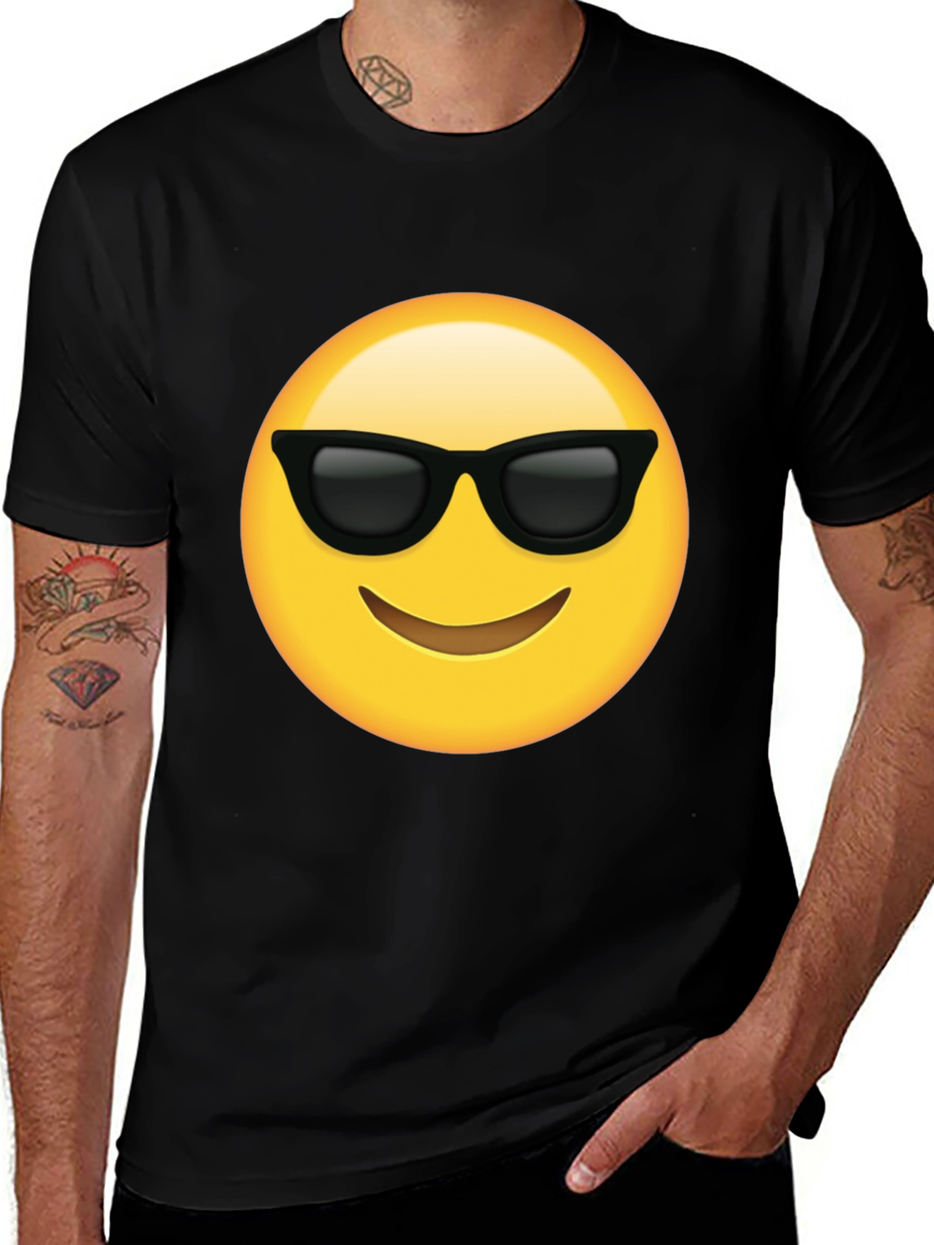 Variant 26 of Cool Emoji T-Shirt - Classic Black Tee
