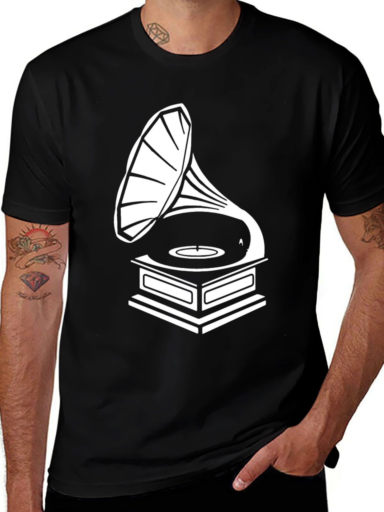 Variant 18 of Vintage Gramophone T-Shirt - Classic Music Lover Tee