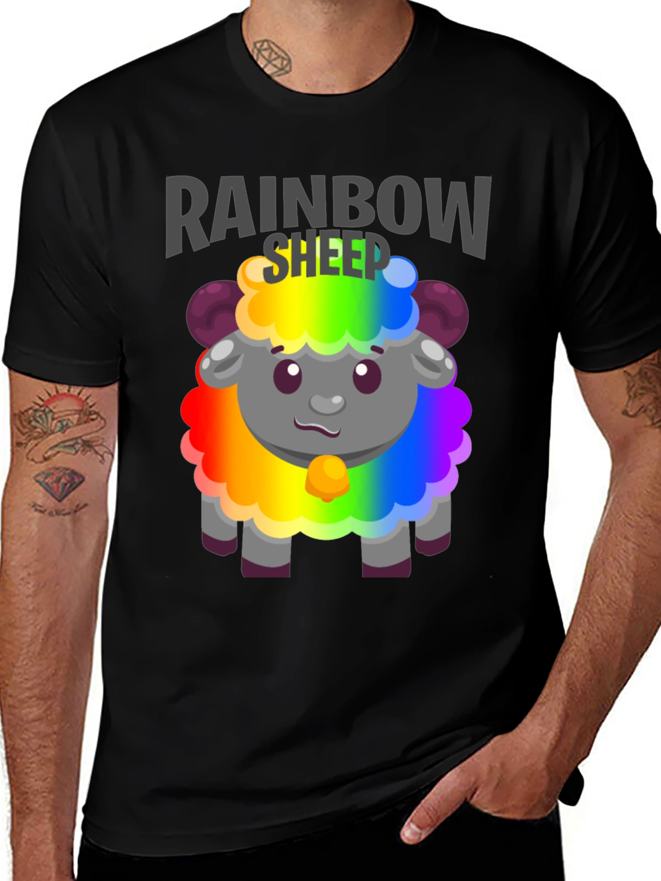 Rainbow Sheep Graphic Tee - Pride Apparel