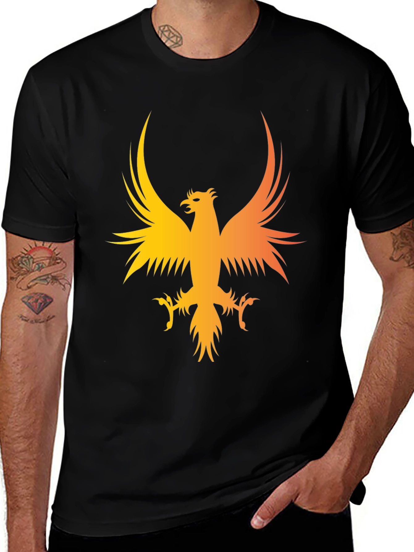 Variant 23 of Phoenix Graphic Black T-Shirt - Bold Statement Tee