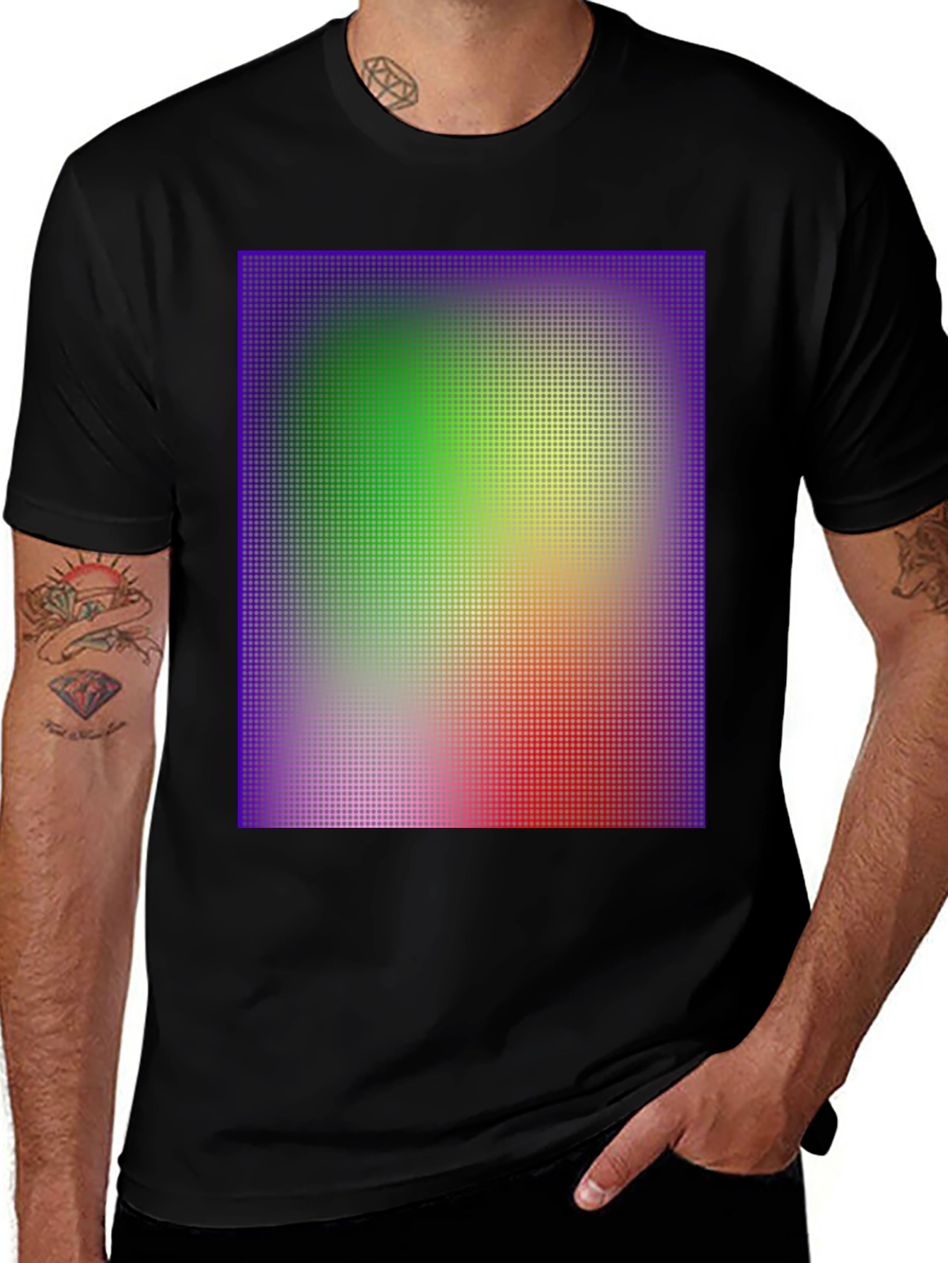Variant 16 of Modern Pixel Gradient Tee - Soft Black T-Shirt
