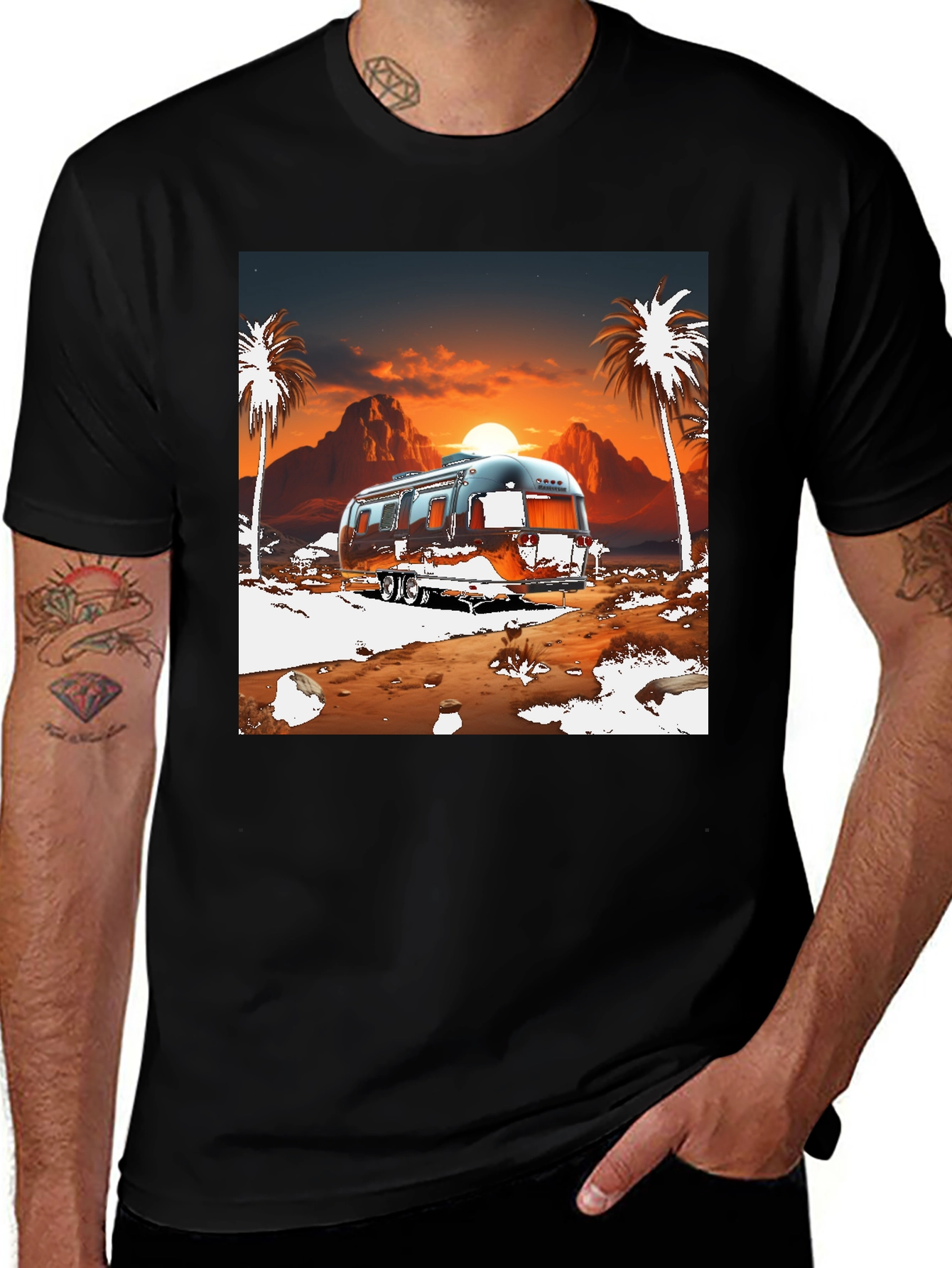 Variant 20 of Retro Airstream Sunset Graphic Tee