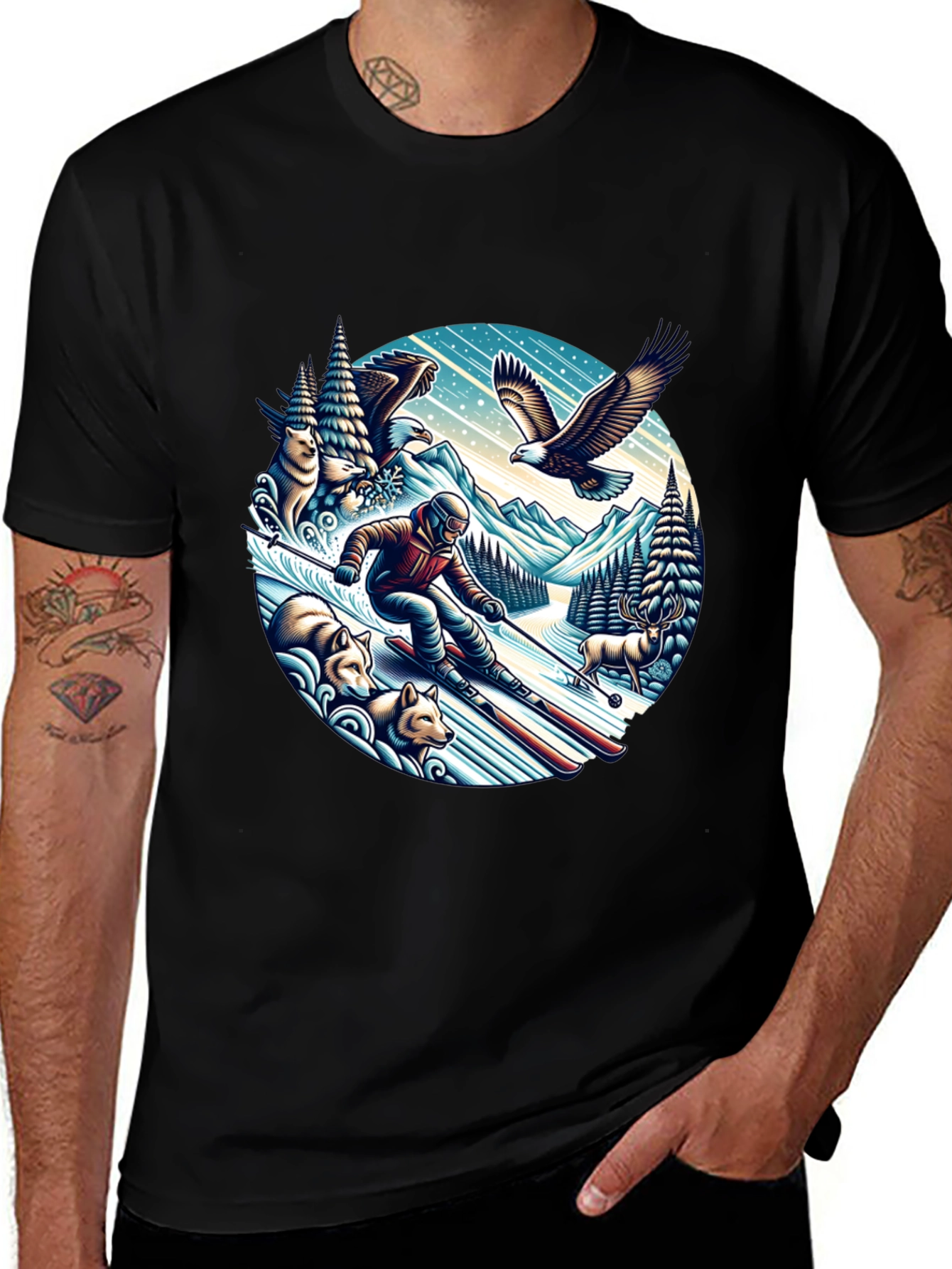 Variant 13 of Skiing Adventure Graphic Tee