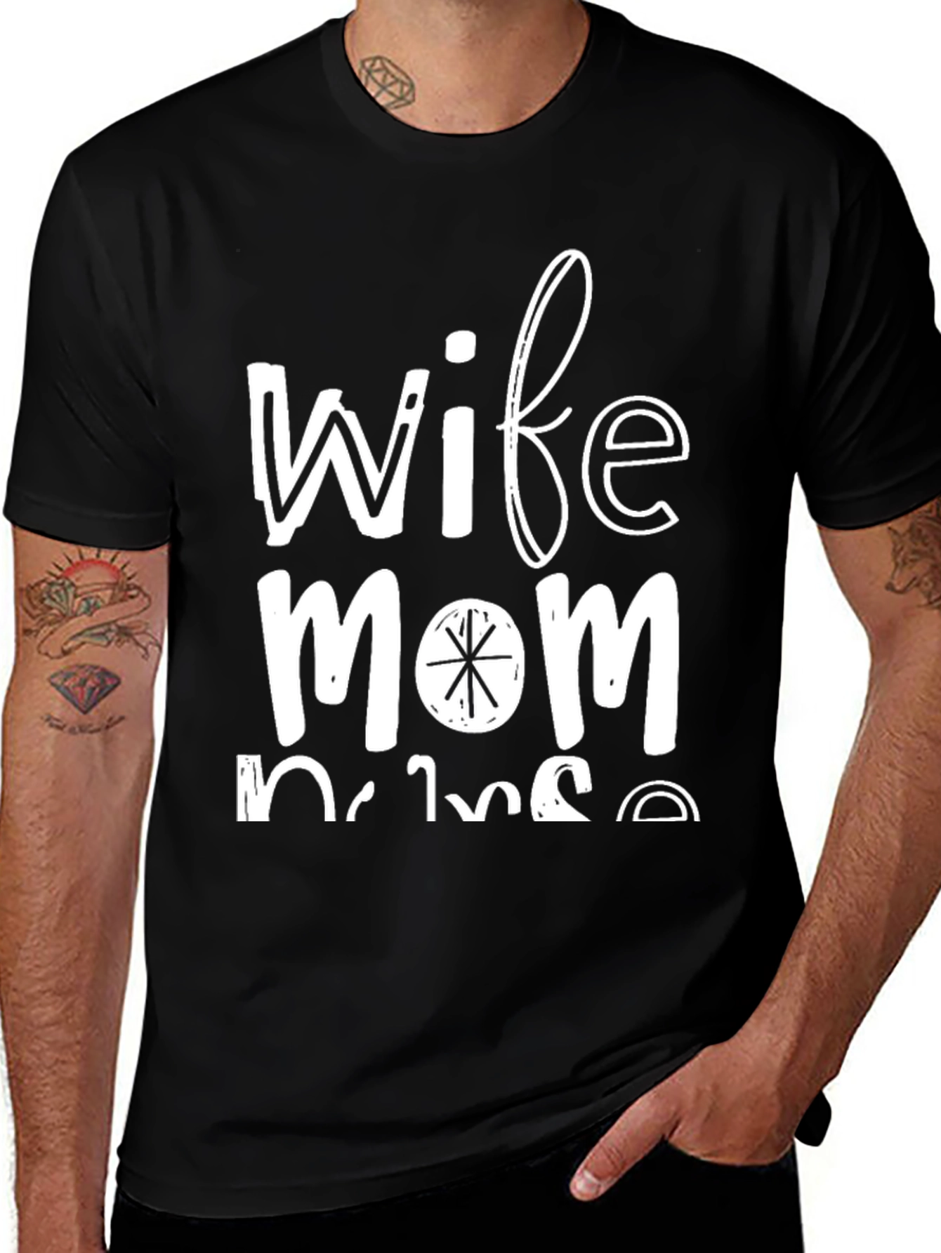 Variant 26 of Wife Mom Nurse Graphic Tee