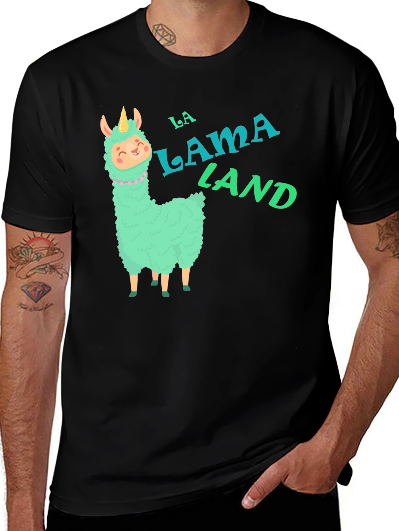Variant 17 of La Lama Land T-Shirt - Fun Cartoon Alpaca Tee