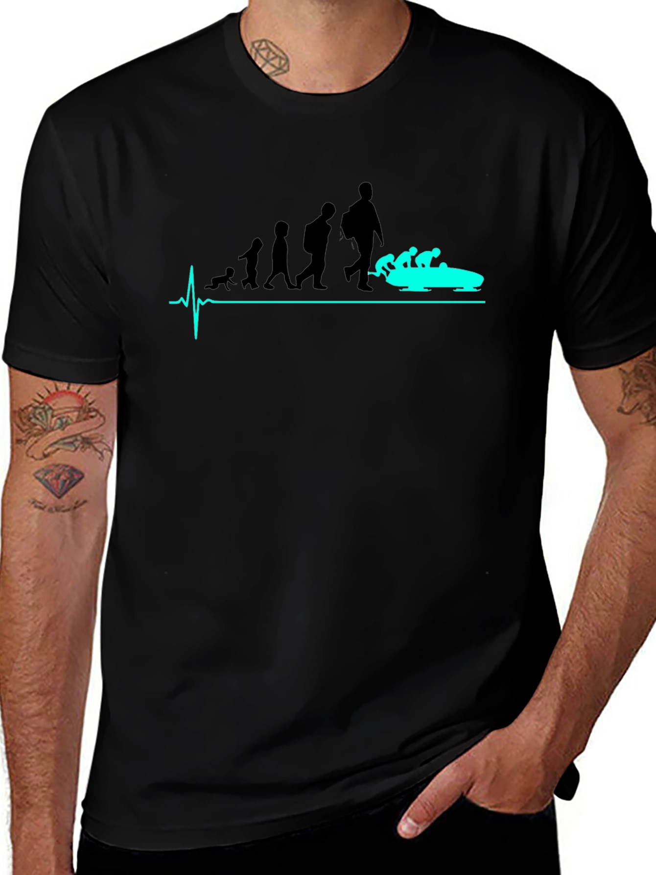 Variant 4 of Evolution Rafting T-Shirt - Black