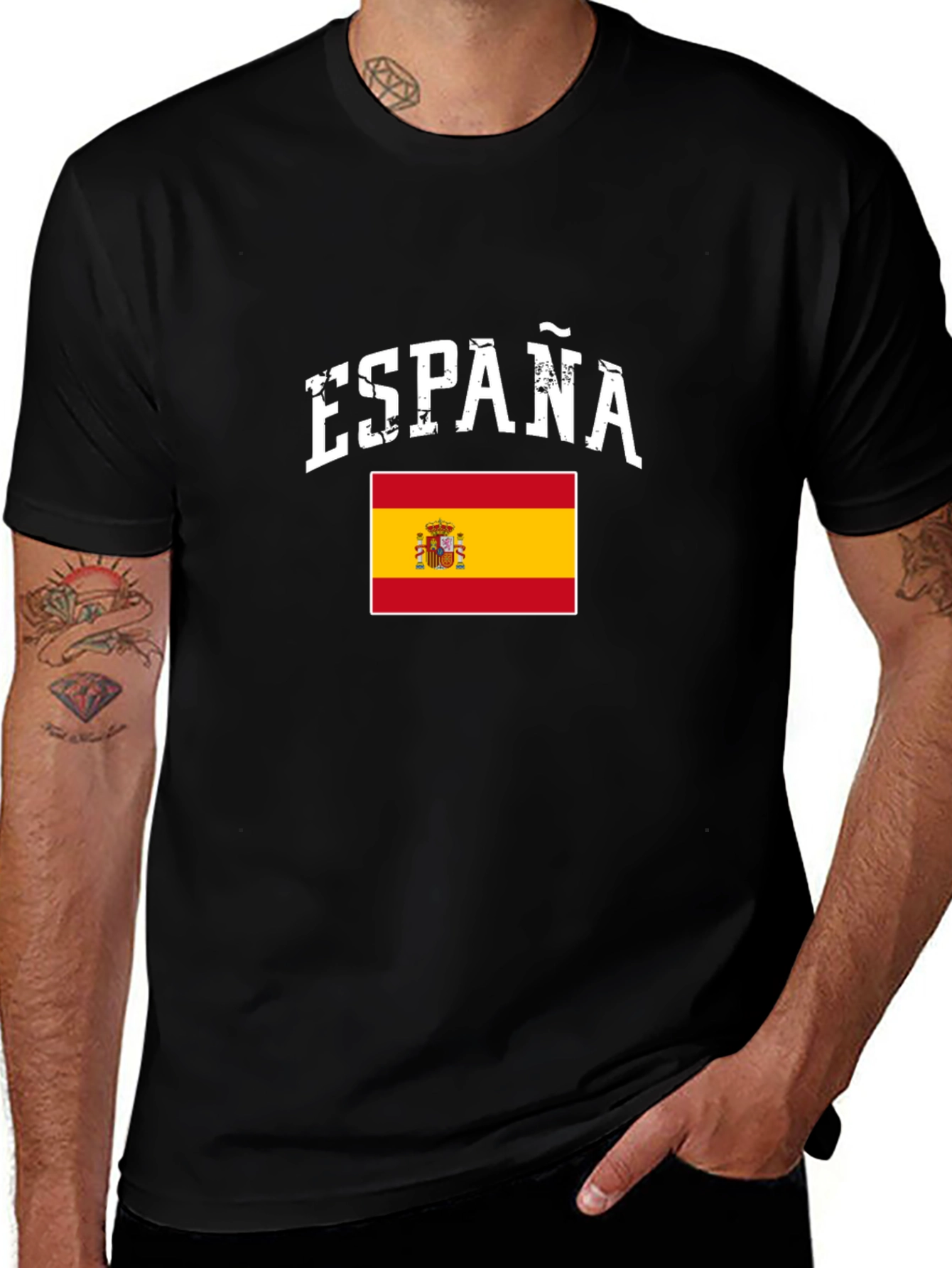 España Flag Graphic Tee - Black