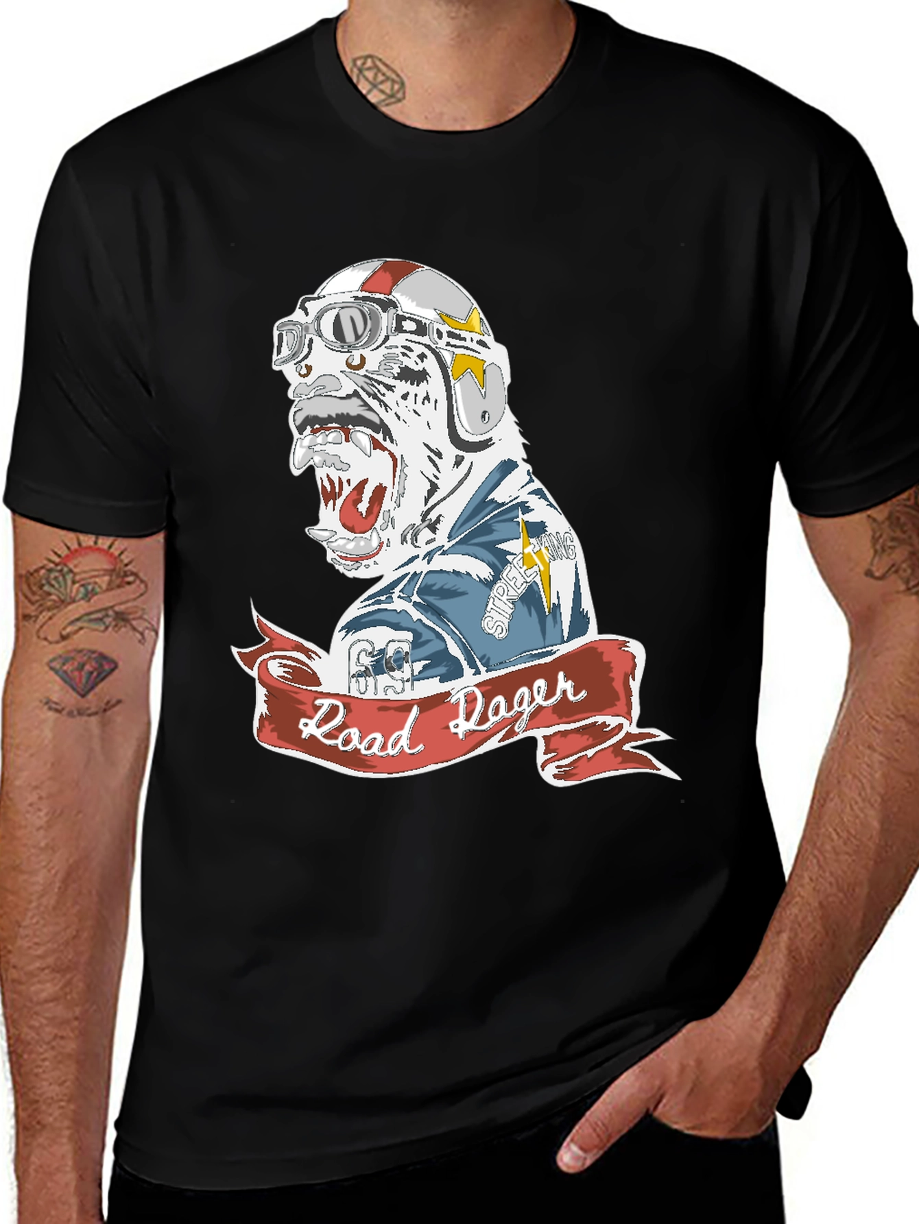 Variant 20 of Road Rager Graphic Tee - Men's Black T-Shirt