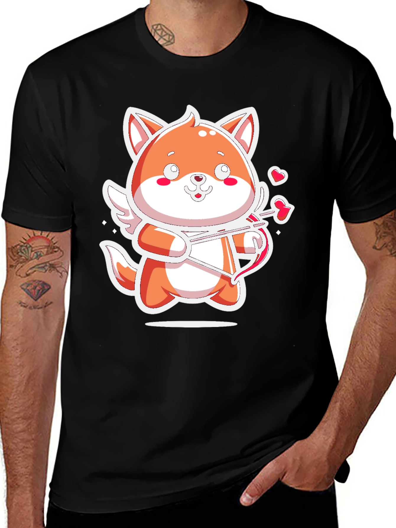 Cute Cupid Fox T-Shirt - Valentine's Day Gift