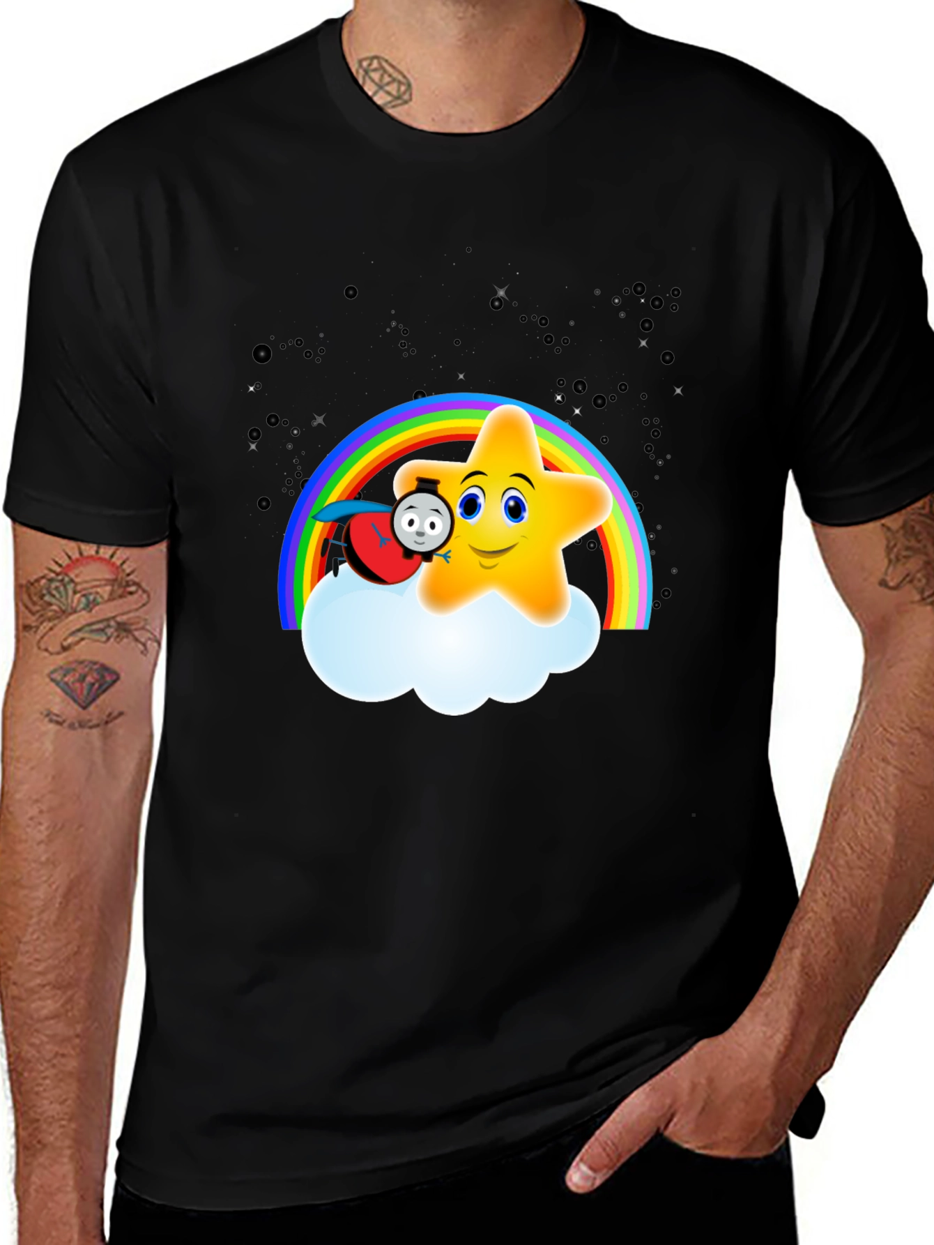 Variant 15 of Cute Star Rainbow Train Graphic Tee