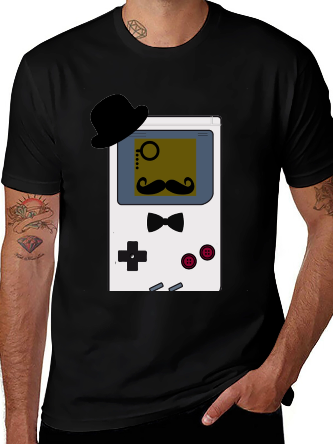 Variant 15 of Retro Game Console Gentleman T-Shirt
