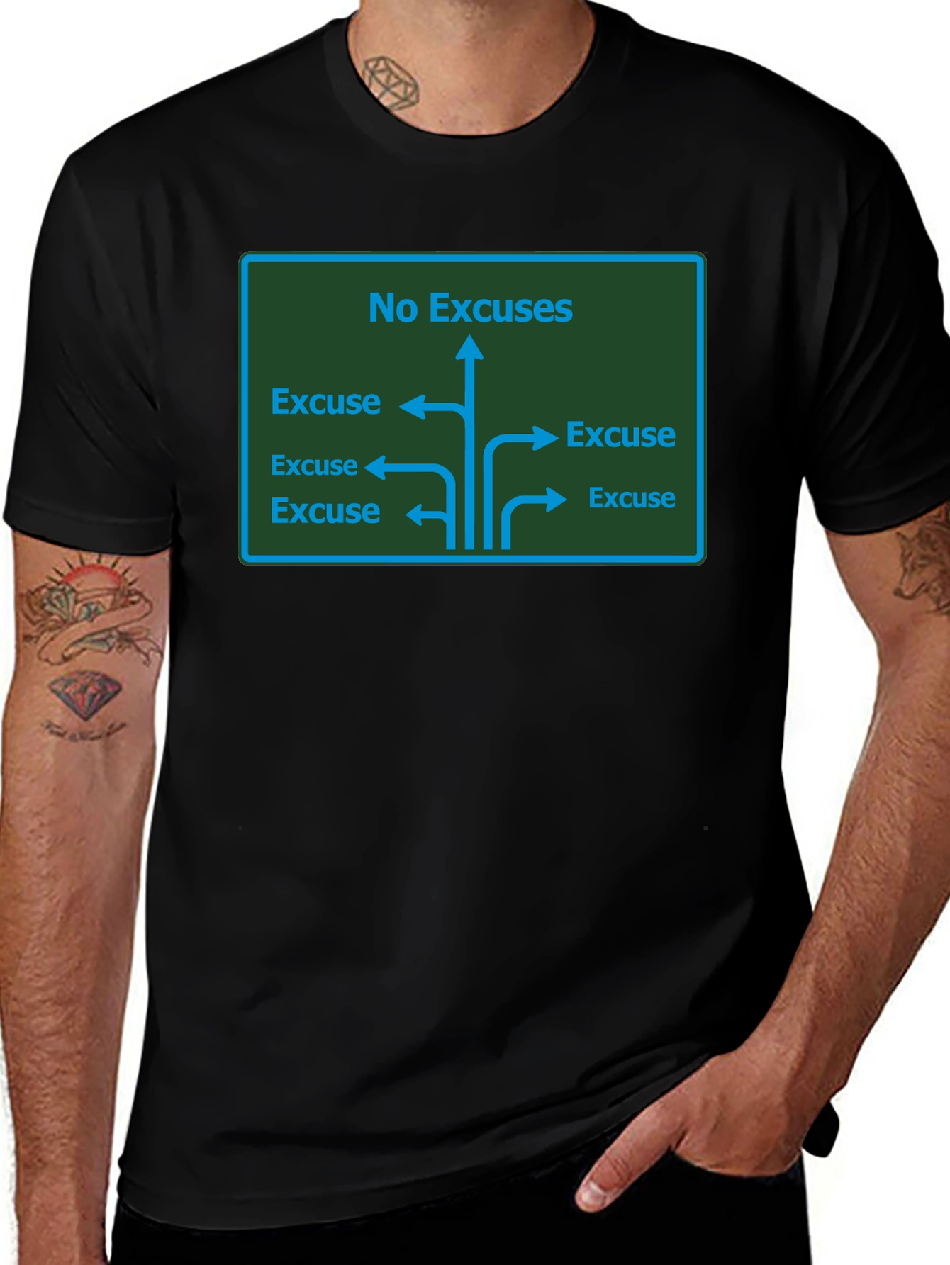 Variant 13 of No Excuses T-Shirt - Motivational Men's Tee
