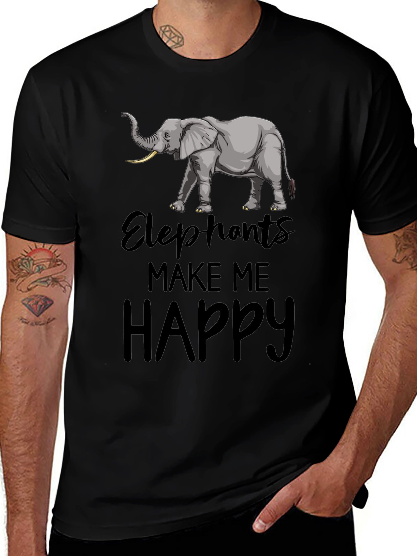 Elephant T-Shirt: Elephants Make Me Happy
