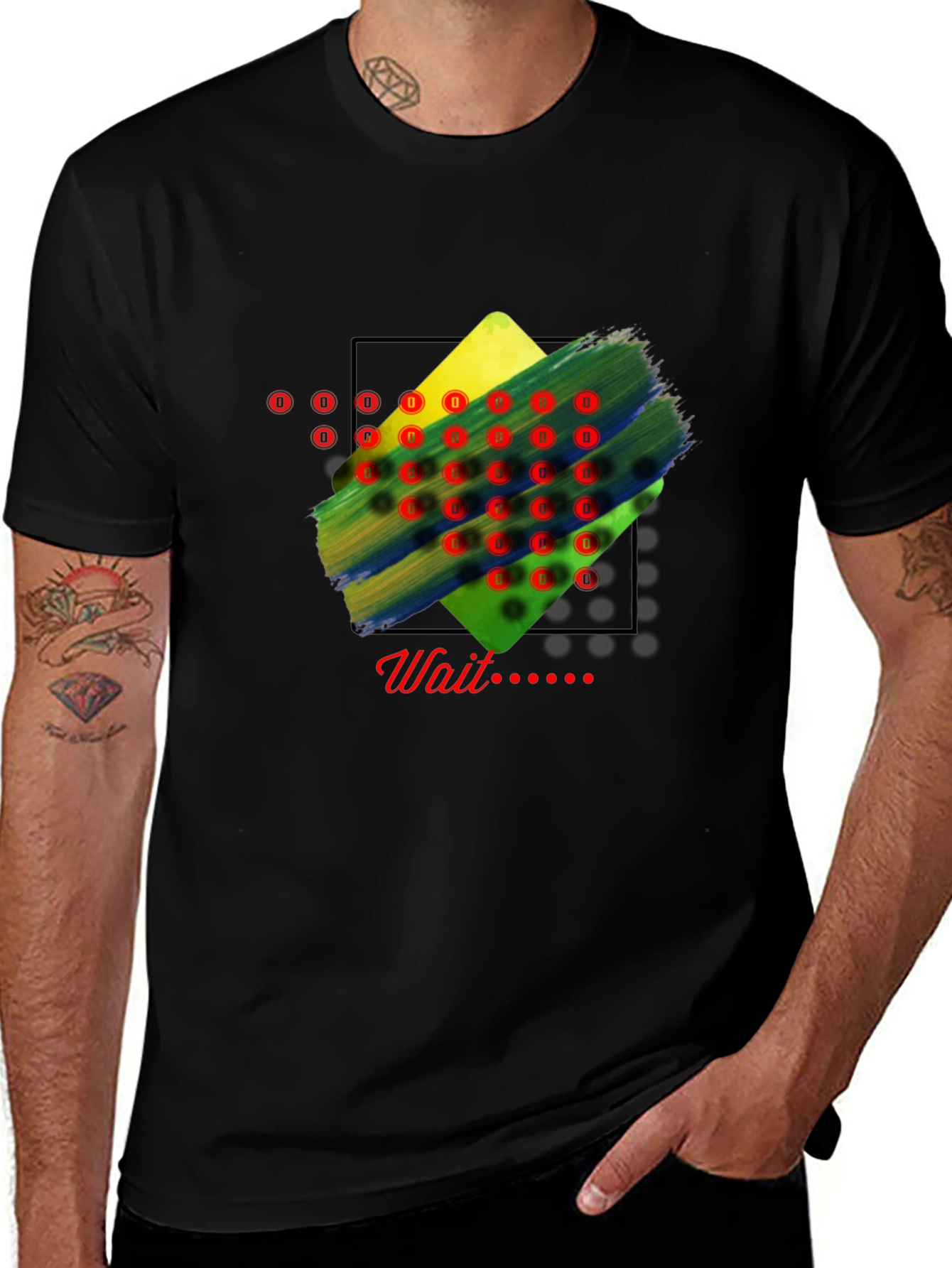 Variant 14 of Abstract Graphic Print Black T-Shirt