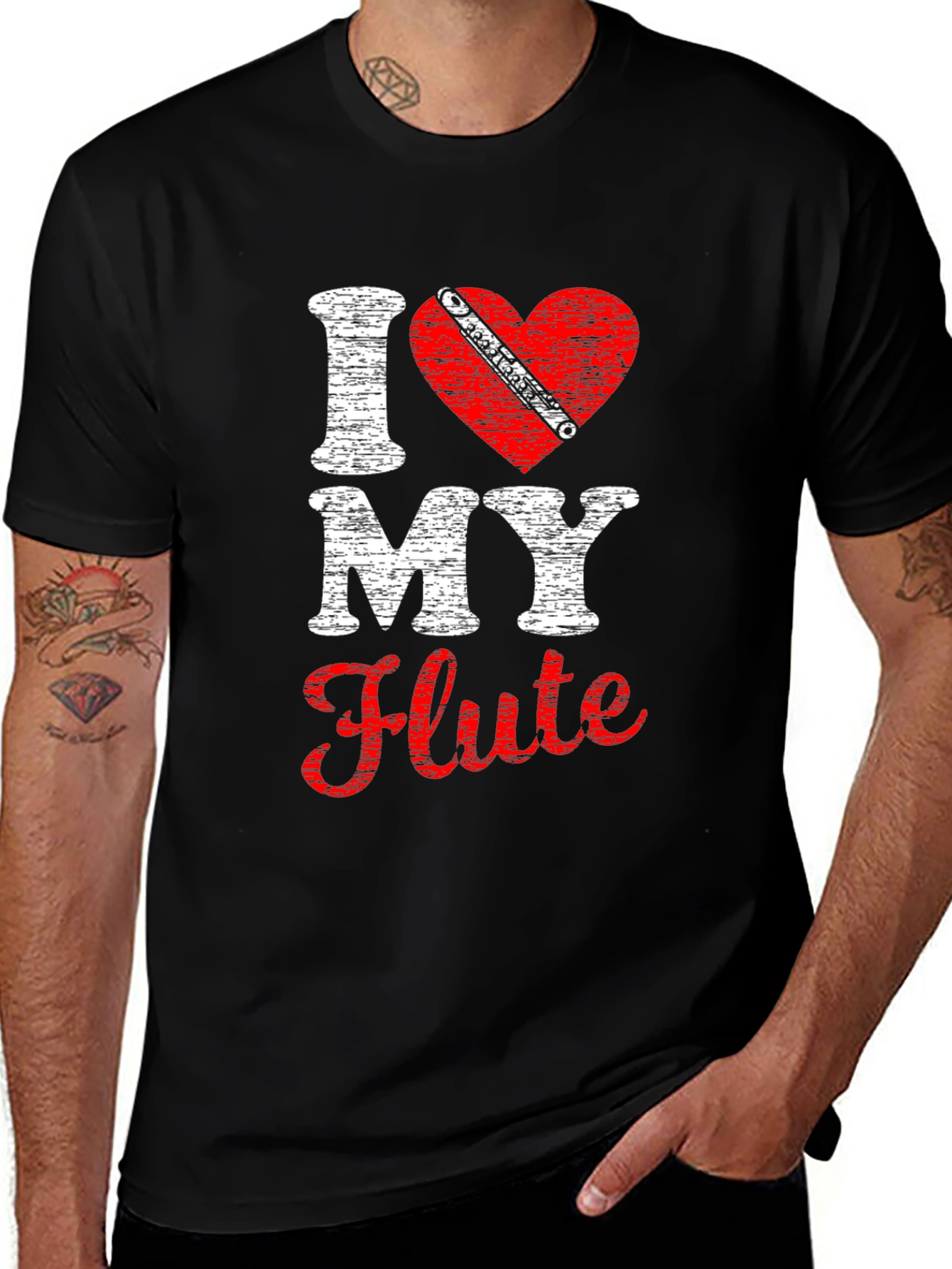 Variant 26 of I Love My Flute Black T-Shirt