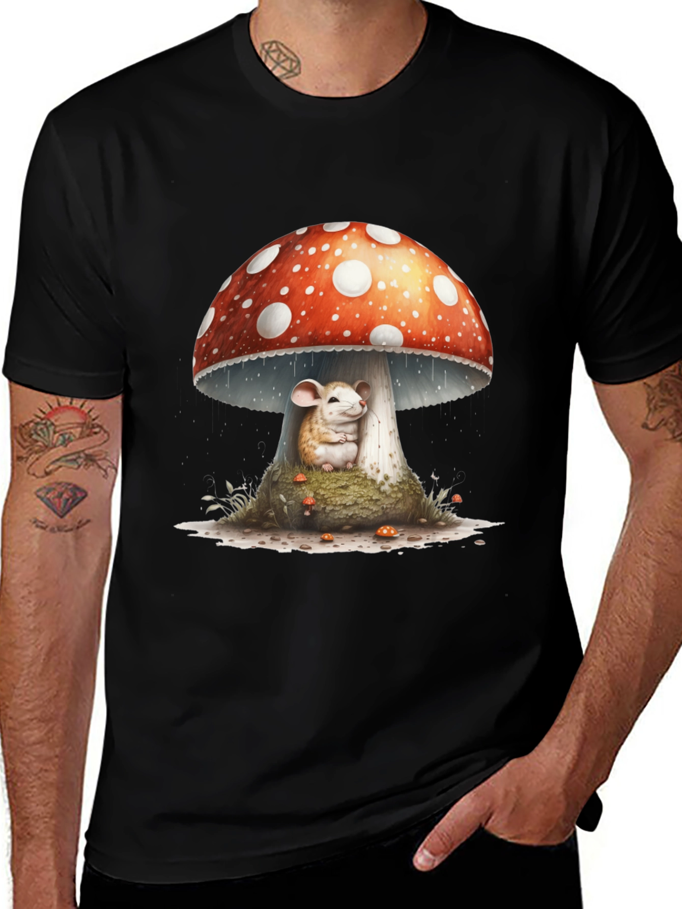 Variant 10 of Mushroom Mouse Tee - Whimsical Graphic T-Shirt