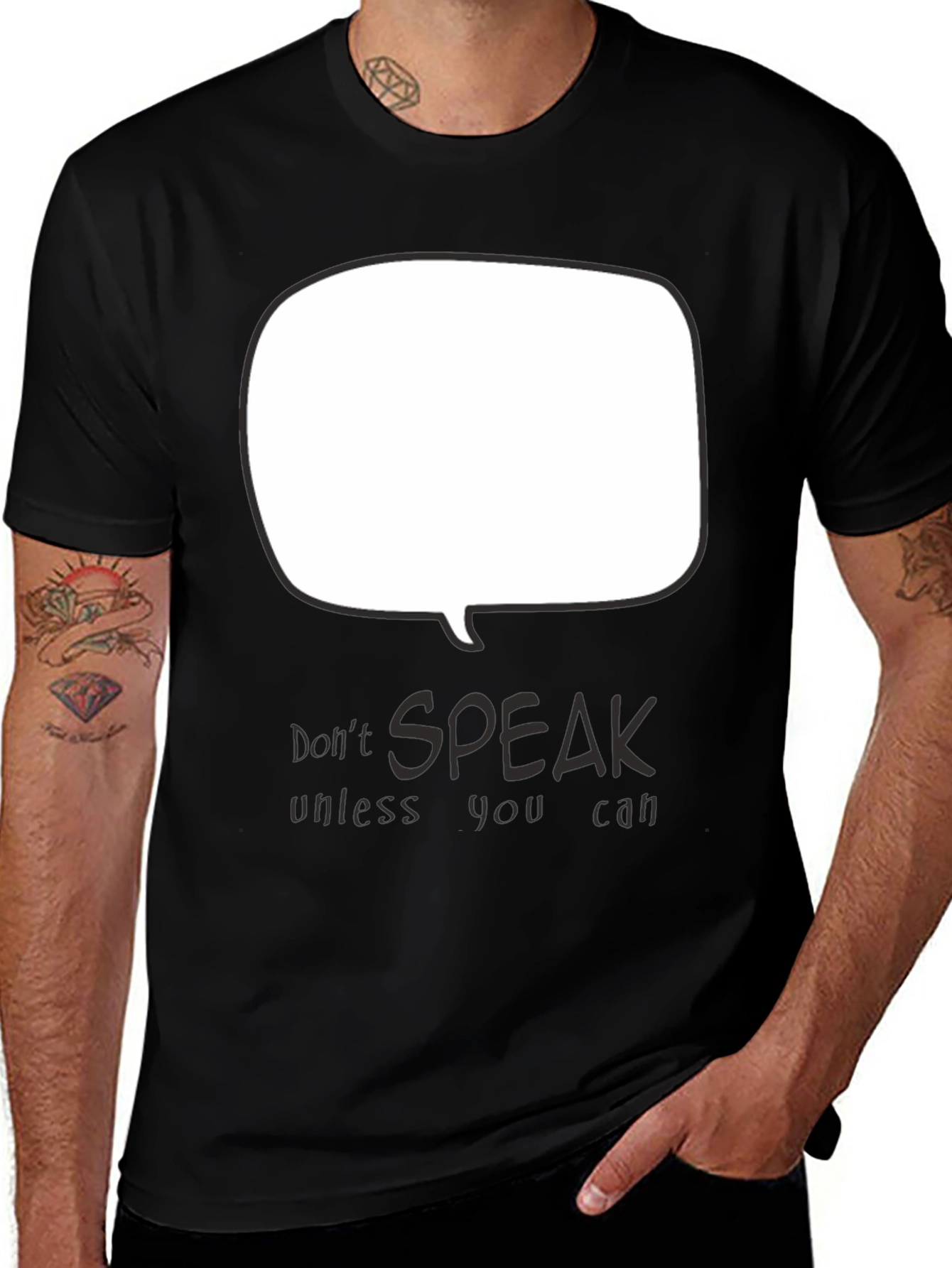 Variant 19 of Don't Speak Graphic Tee - Black