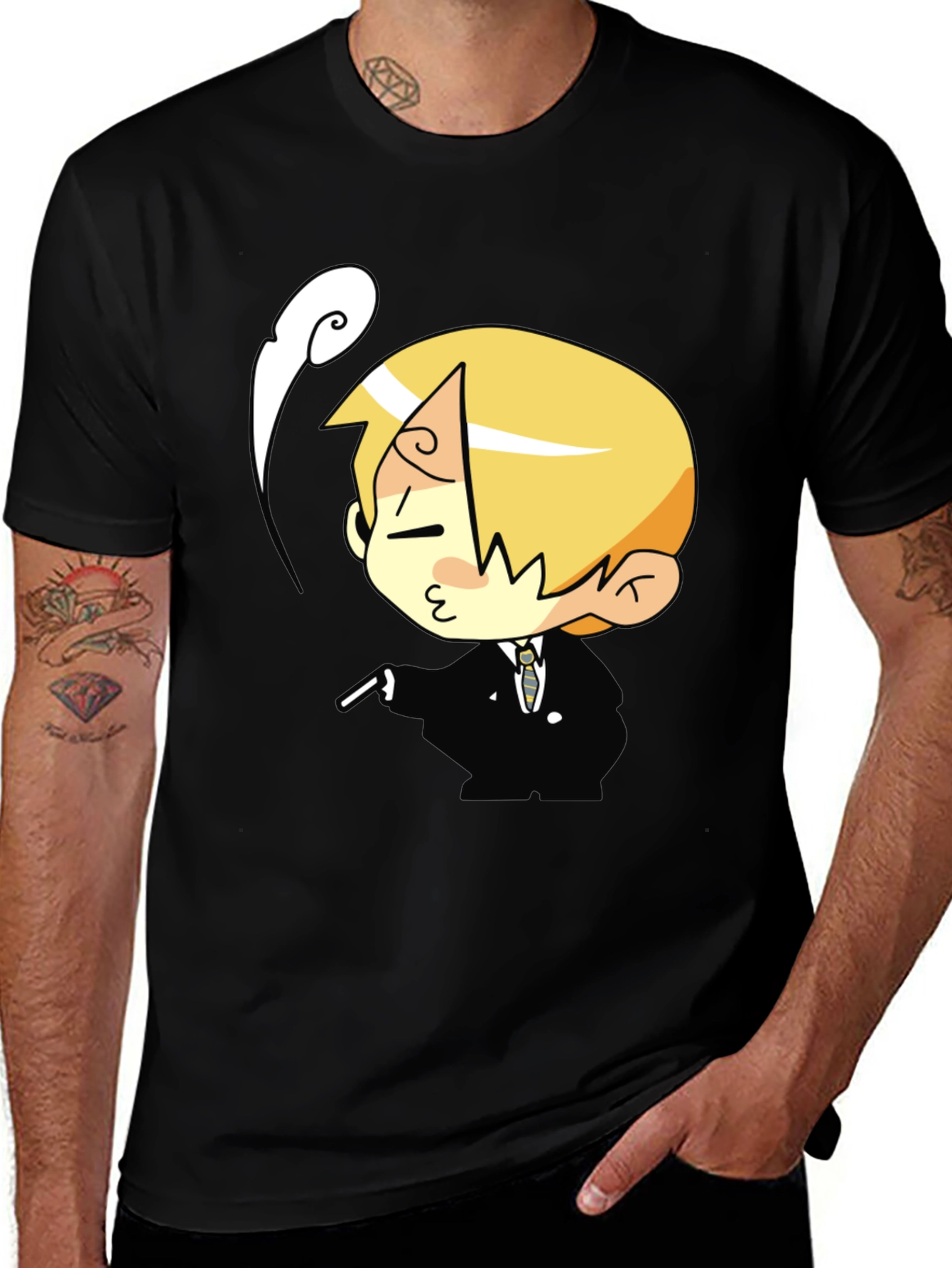 Variant 10 of Cartoon Character Black T-Shirt