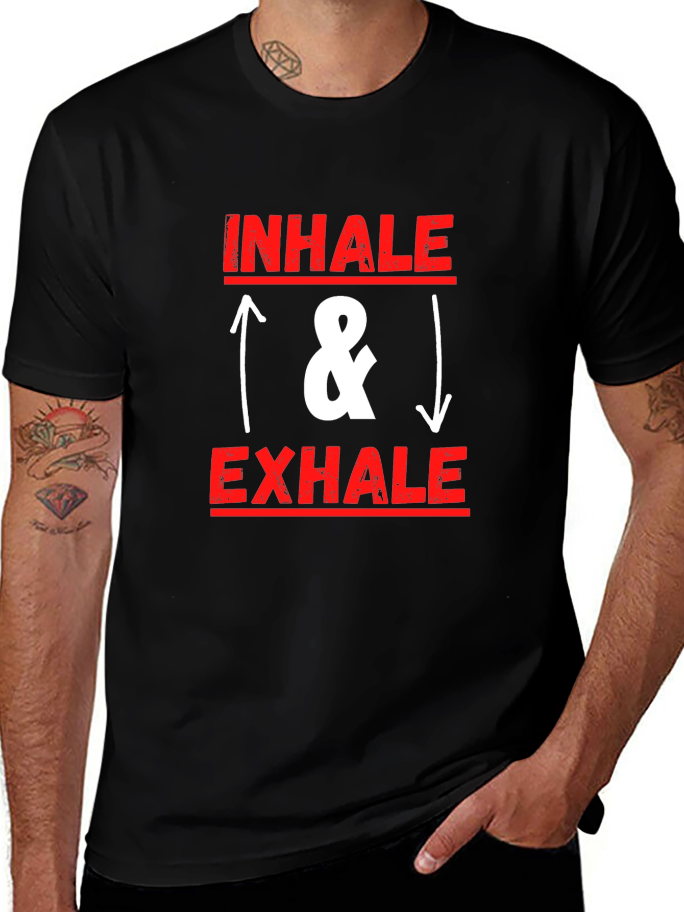 Variant 6 of Inhale Exhale Graphic Tee - Relax & Breathe T-Shirt