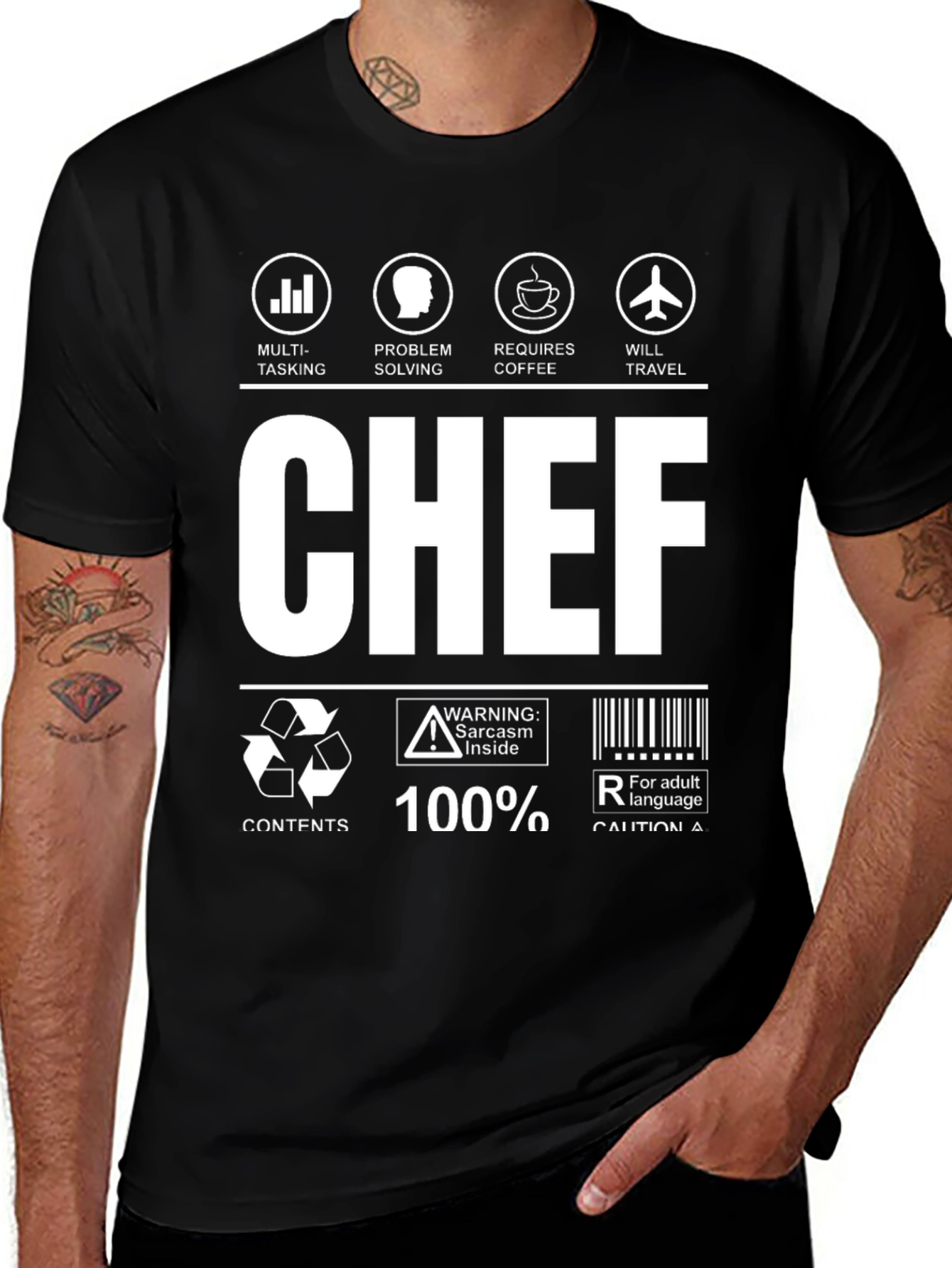Funny Chef T-Shirt: Multi-Tasking, Coffee, Sarcasm